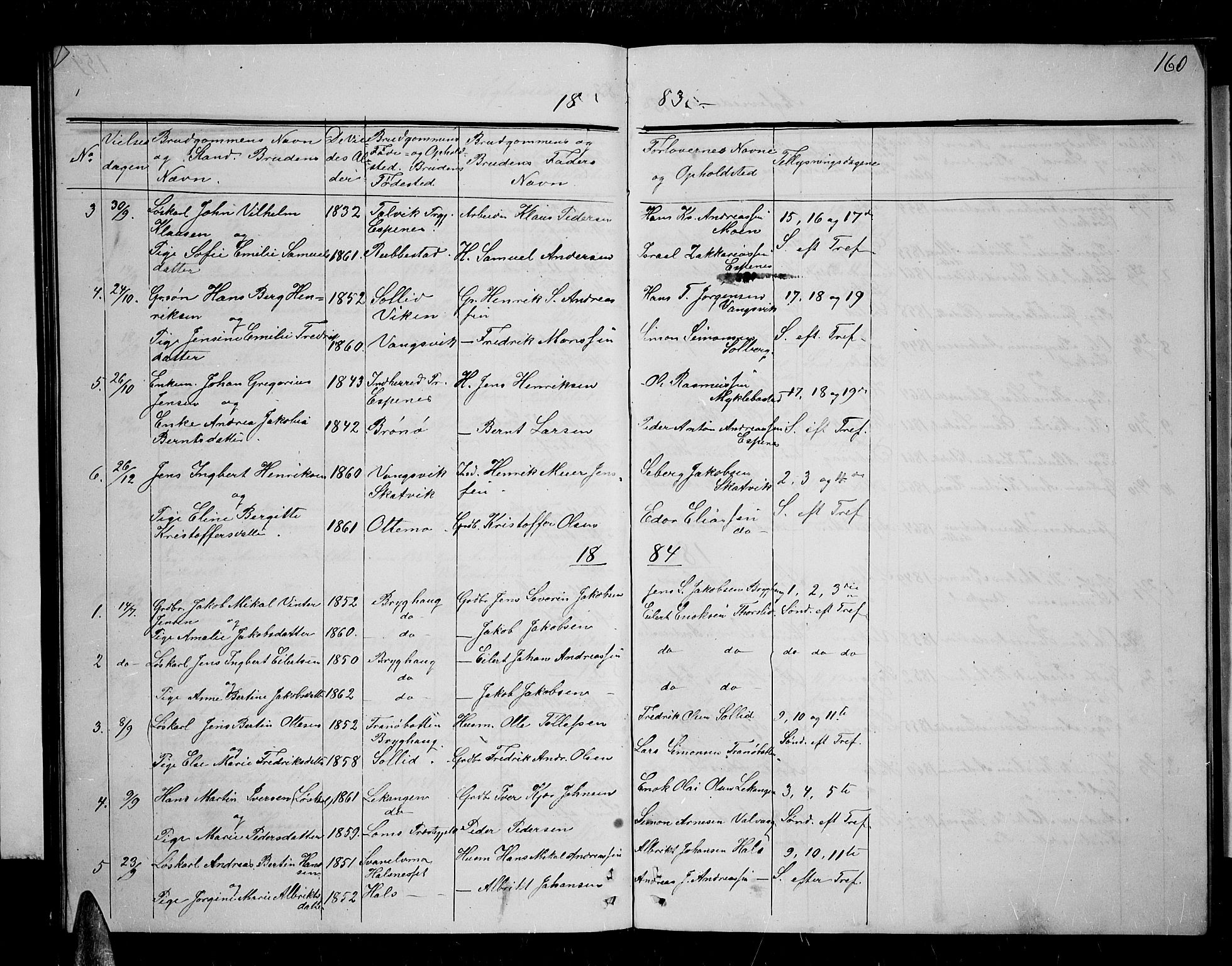Tranøy sokneprestkontor, SATØ/S-1313/I/Ia/Iab/L0003klokker: Parish register (copy) no. 3, 1861-1887, p. 160