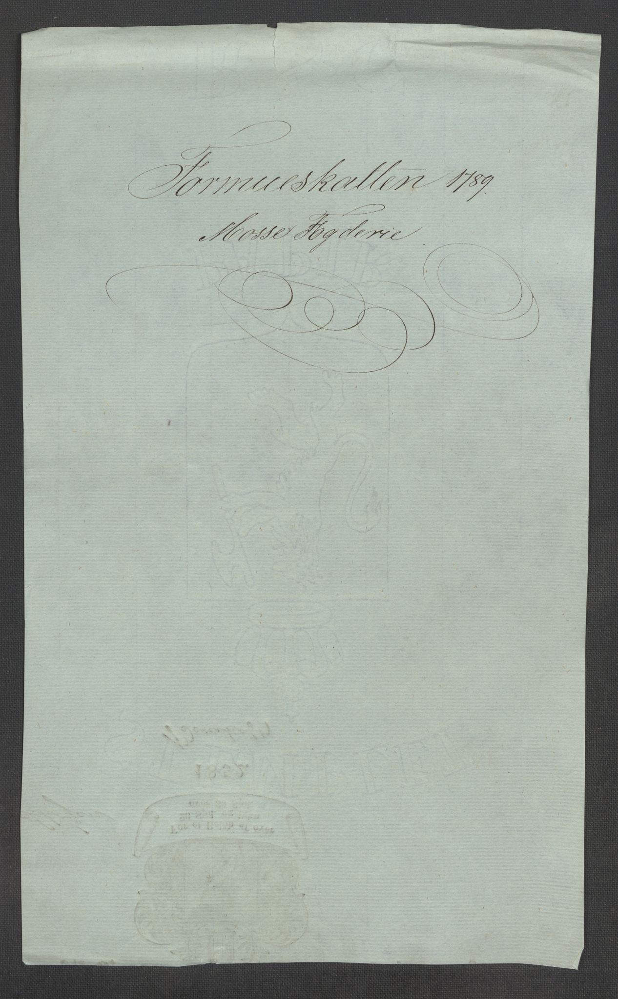 Rentekammeret inntil 1814, Reviderte regnskaper, Mindre regnskaper, RA/EA-4068/Rf/Rfe/L0025: Moss, Onsøy, Tune og Veme fogderi. Namdal fogderi, 1789, p. 3