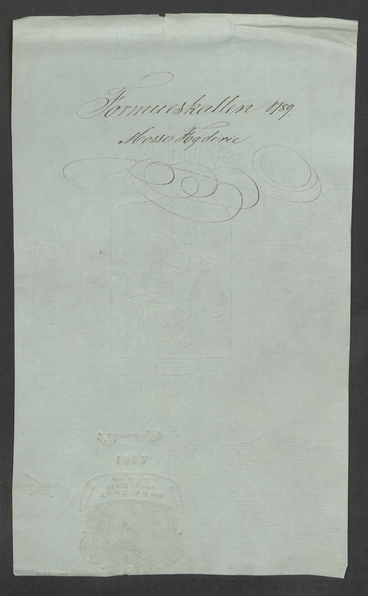 Rentekammeret inntil 1814, Reviderte regnskaper, Mindre regnskaper, AV/RA-EA-4068/Rf/Rfe/L0025: Moss, Onsøy, Tune og Veme fogderi. Namdal fogderi, 1789, p. 3