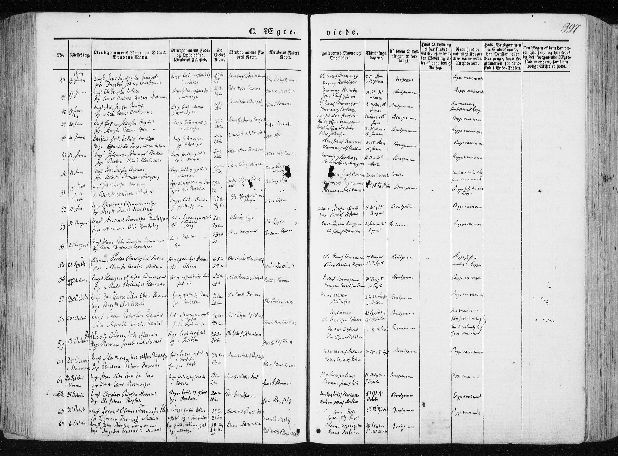 Ministerialprotokoller, klokkerbøker og fødselsregistre - Nord-Trøndelag, AV/SAT-A-1458/709/L0074: Parish register (official) no. 709A14, 1845-1858, p. 397