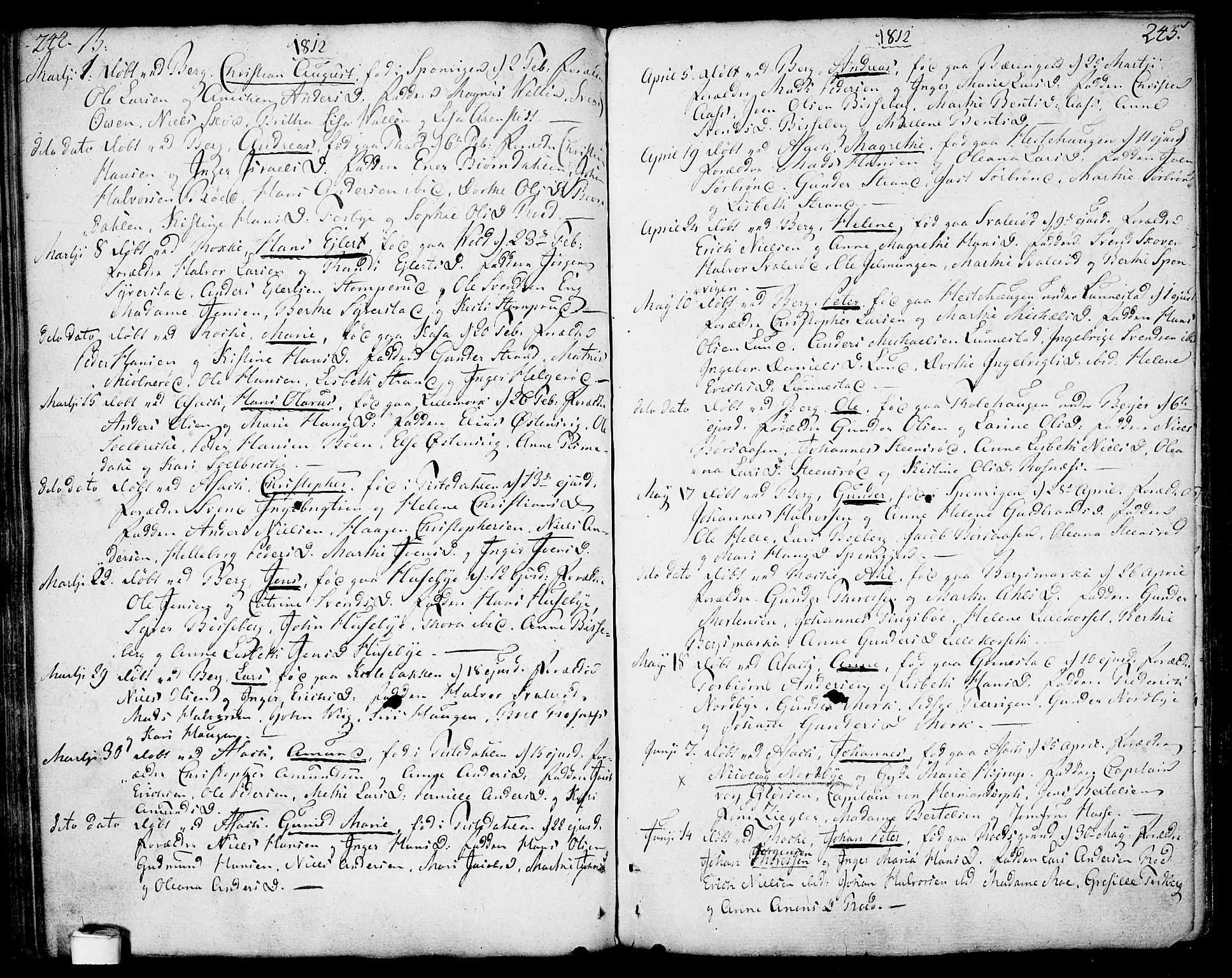 Berg prestekontor Kirkebøker, AV/SAO-A-10902/F/Fa/L0001: Parish register (official) no. I 1, 1770-1814, p. 244-245