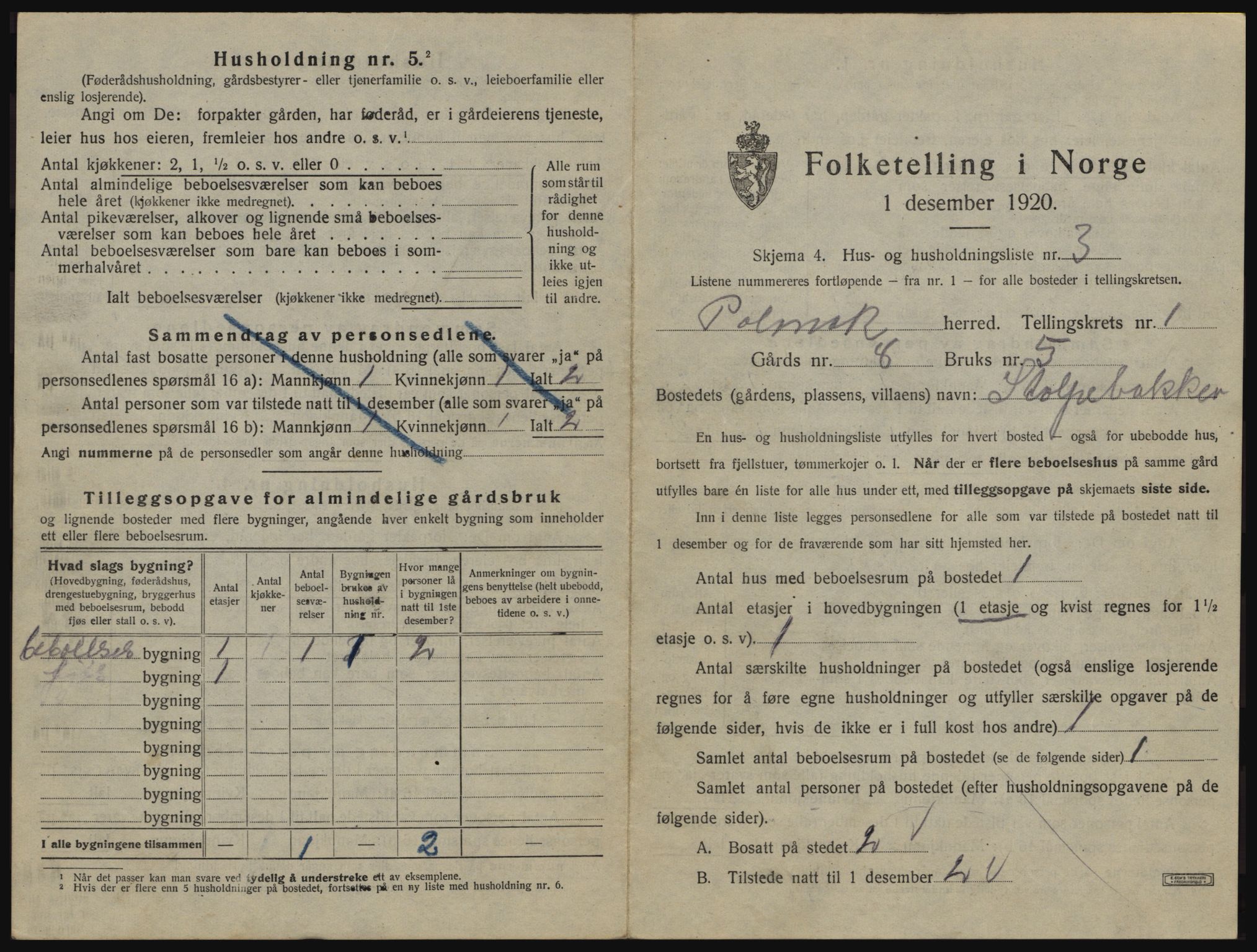 SATØ, 1920 census for Polmak, 1920, p. 25