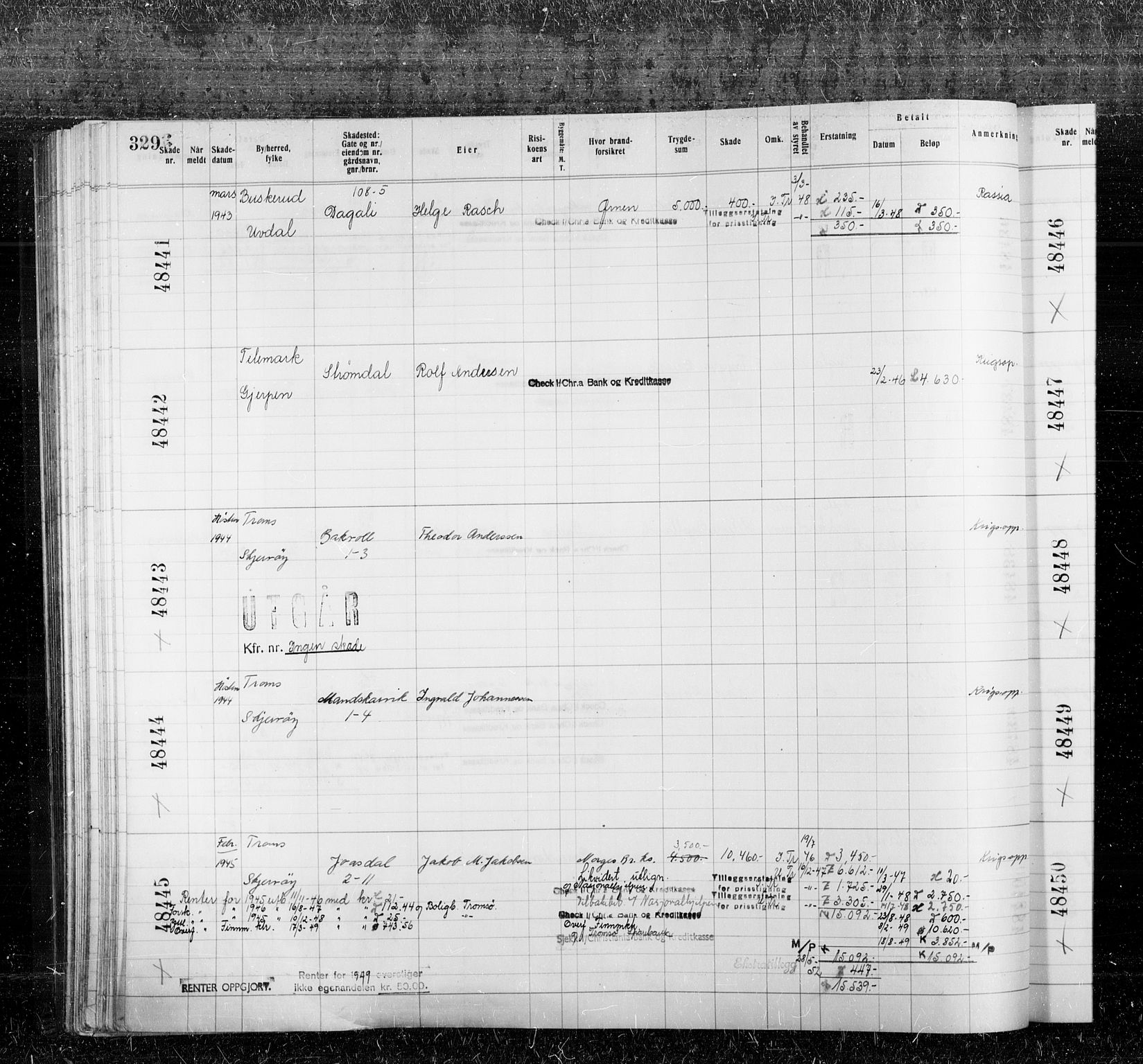 Krigsskadetrygdene for bygninger og løsøre, RA/S-1548/V/L0040: Bygning, branntrygdet, 1940-1945, p. 329