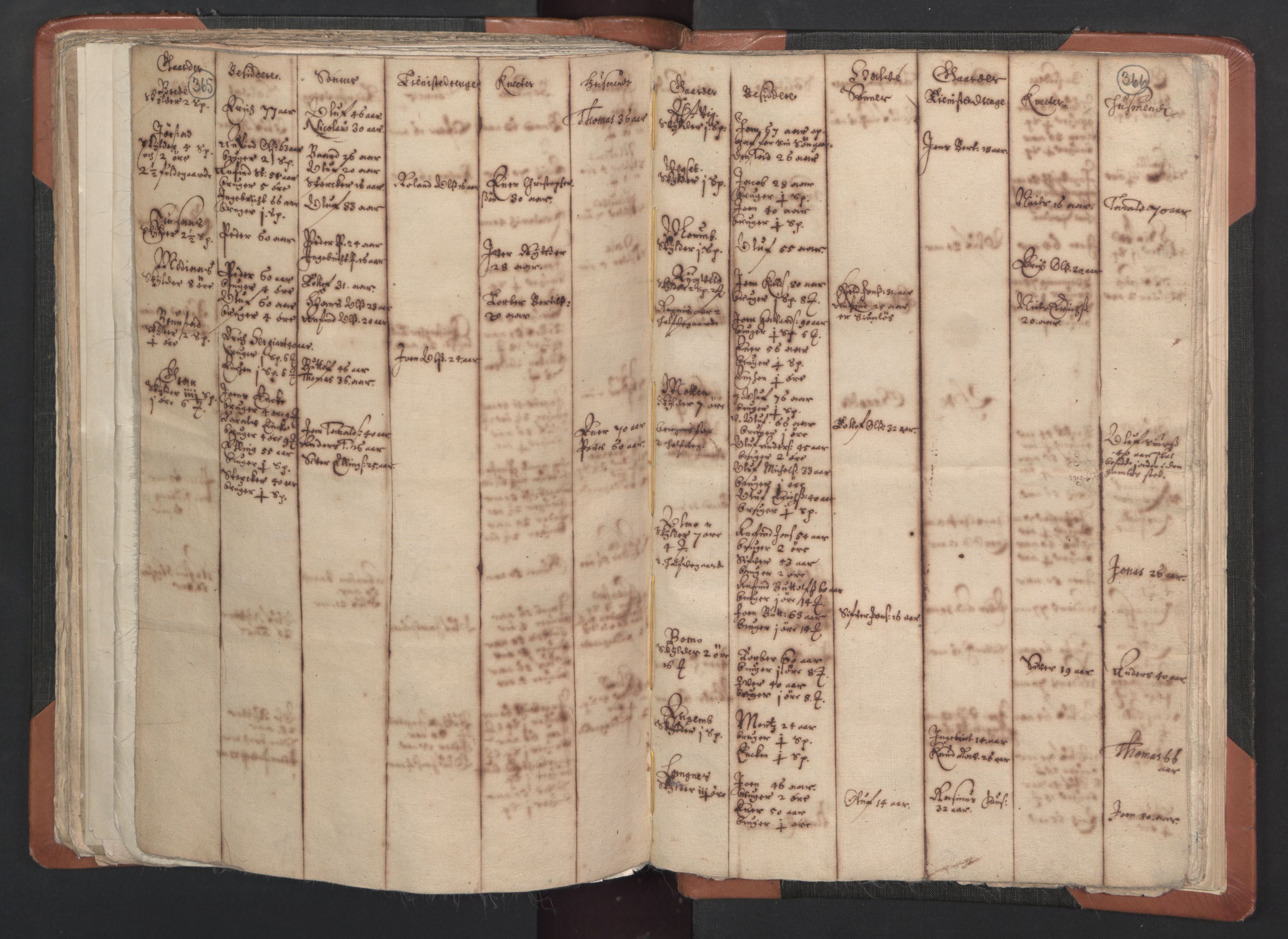 RA, Vicar's Census 1664-1666, no. 33: Innherad deanery, 1664-1666, p. 365-366