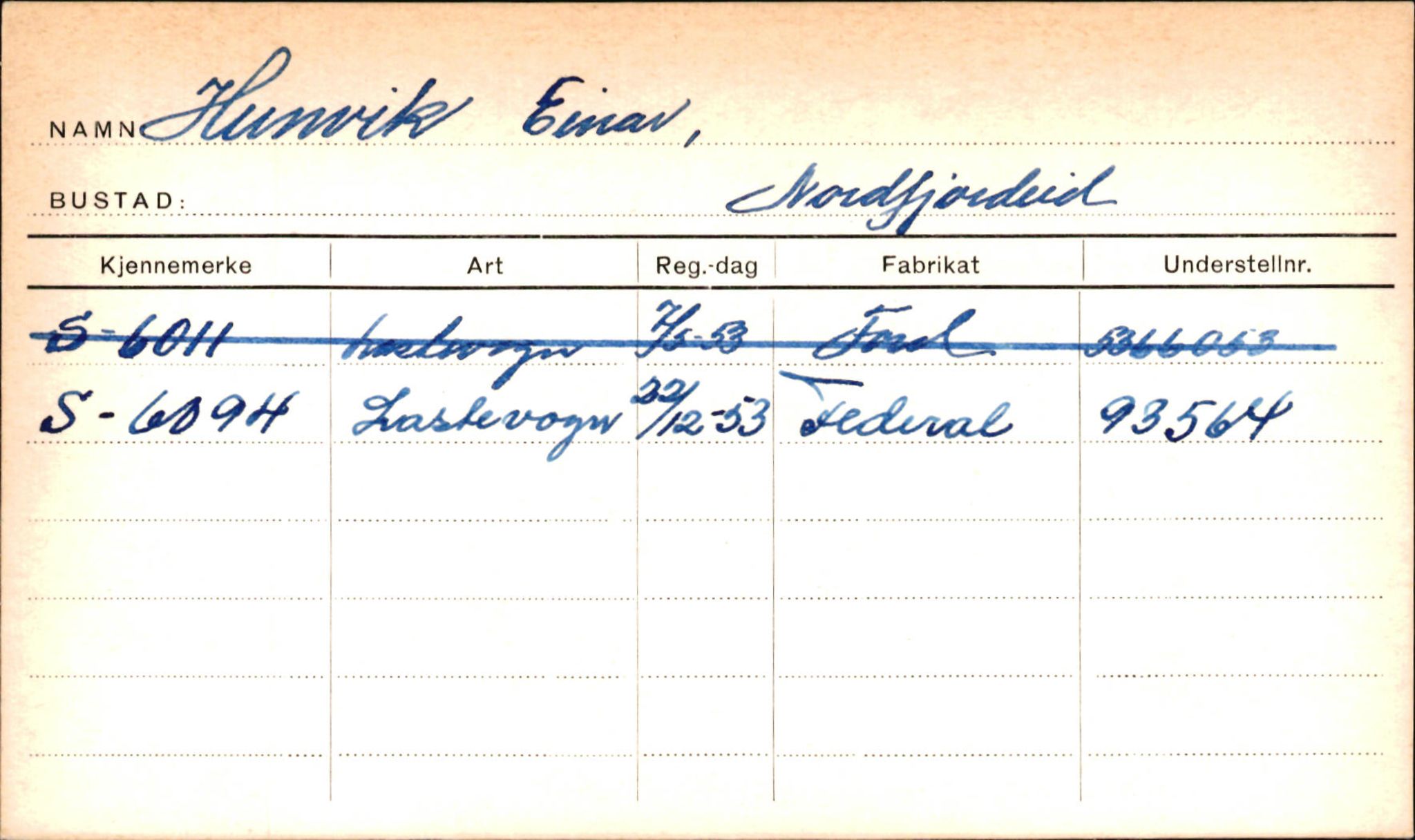 Statens vegvesen, Sogn og Fjordane vegkontor, SAB/A-5301/4/F/L0001A: Eigarregister Fjordane til 1.6.1961, 1930-1961, p. 769