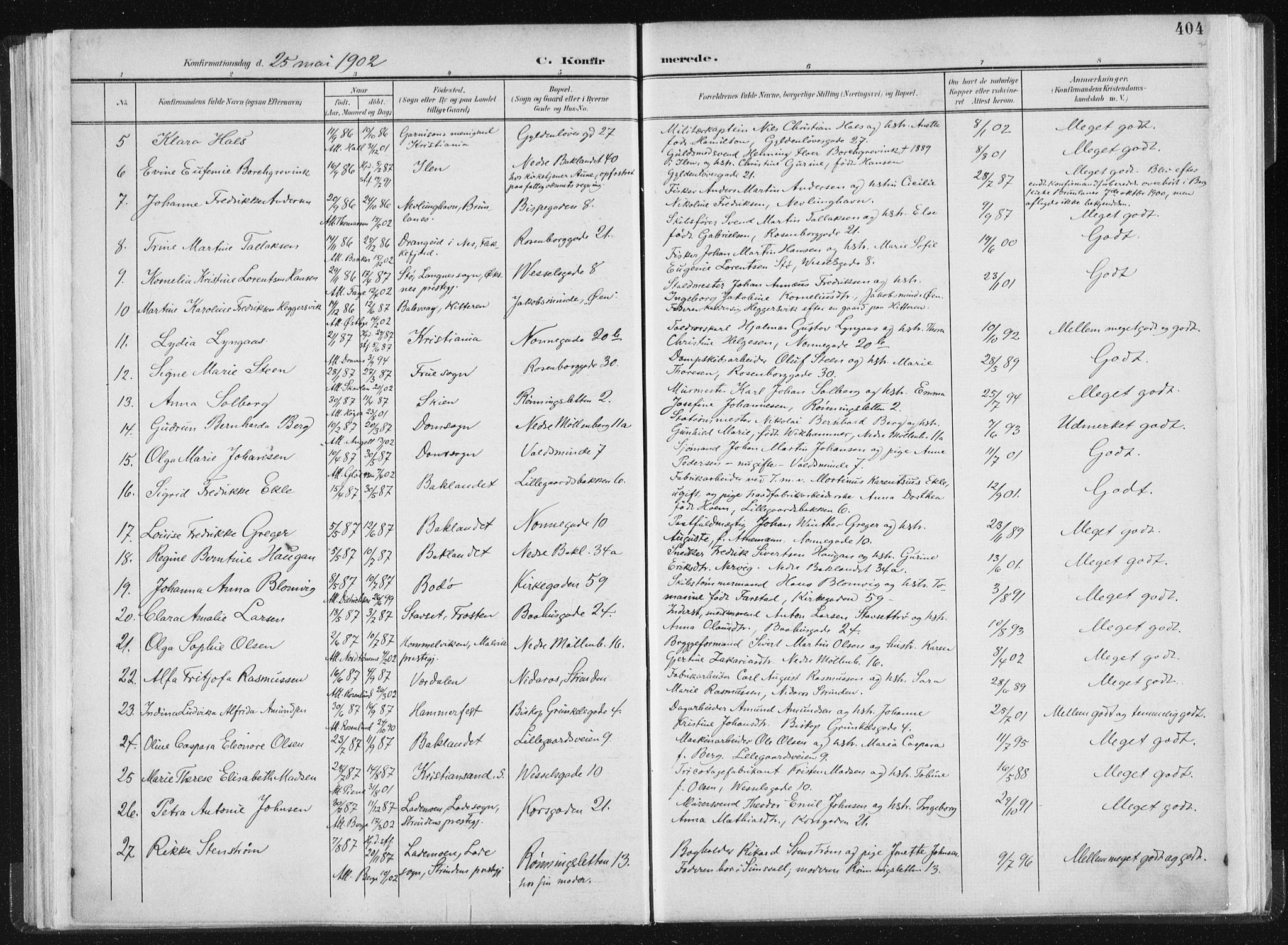 Ministerialprotokoller, klokkerbøker og fødselsregistre - Sør-Trøndelag, SAT/A-1456/604/L0200: Parish register (official) no. 604A20II, 1901-1908, p. 404
