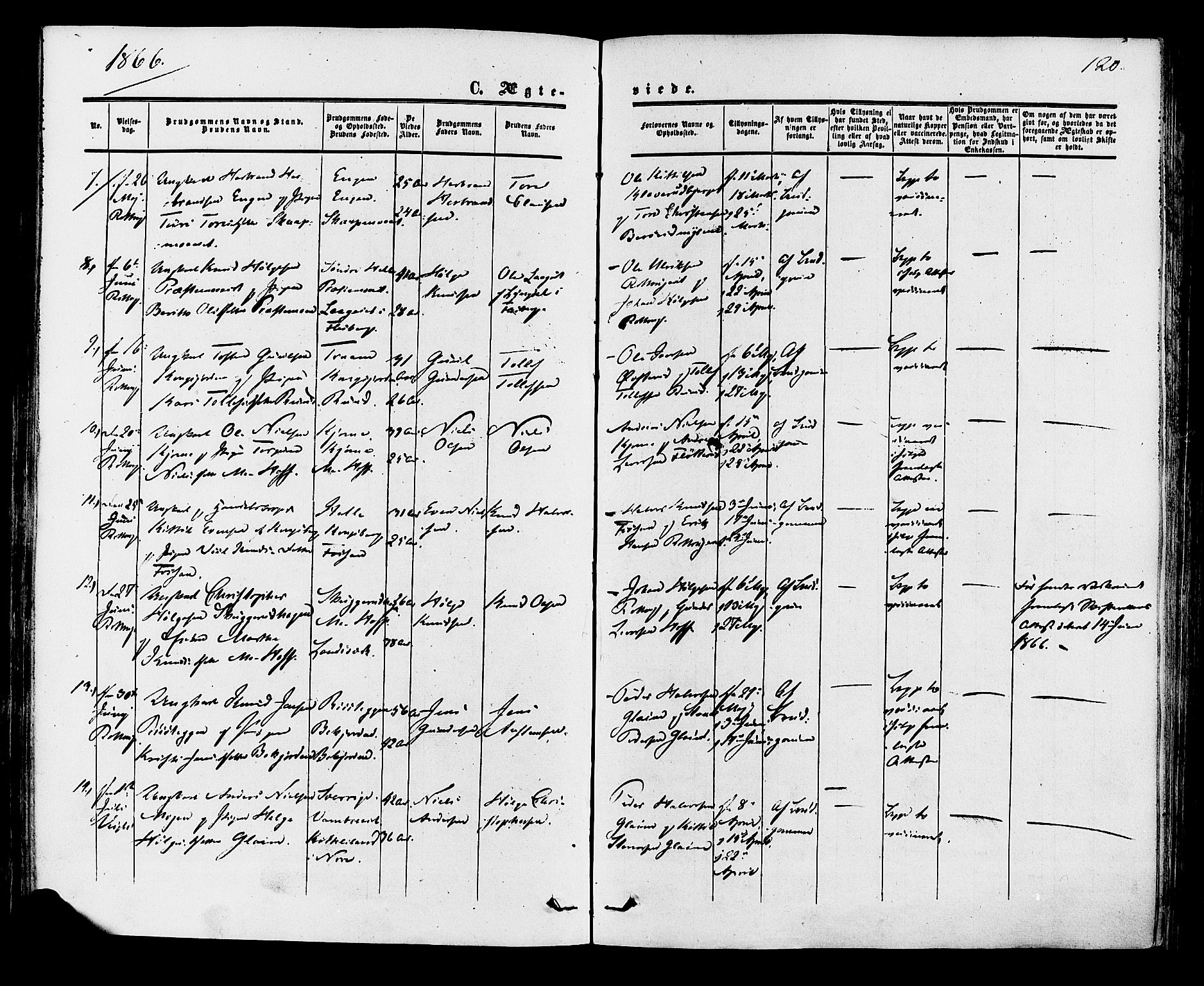 Rollag kirkebøker, AV/SAKO-A-240/F/Fa/L0009: Parish register (official) no. I 9, 1860-1874, p. 120