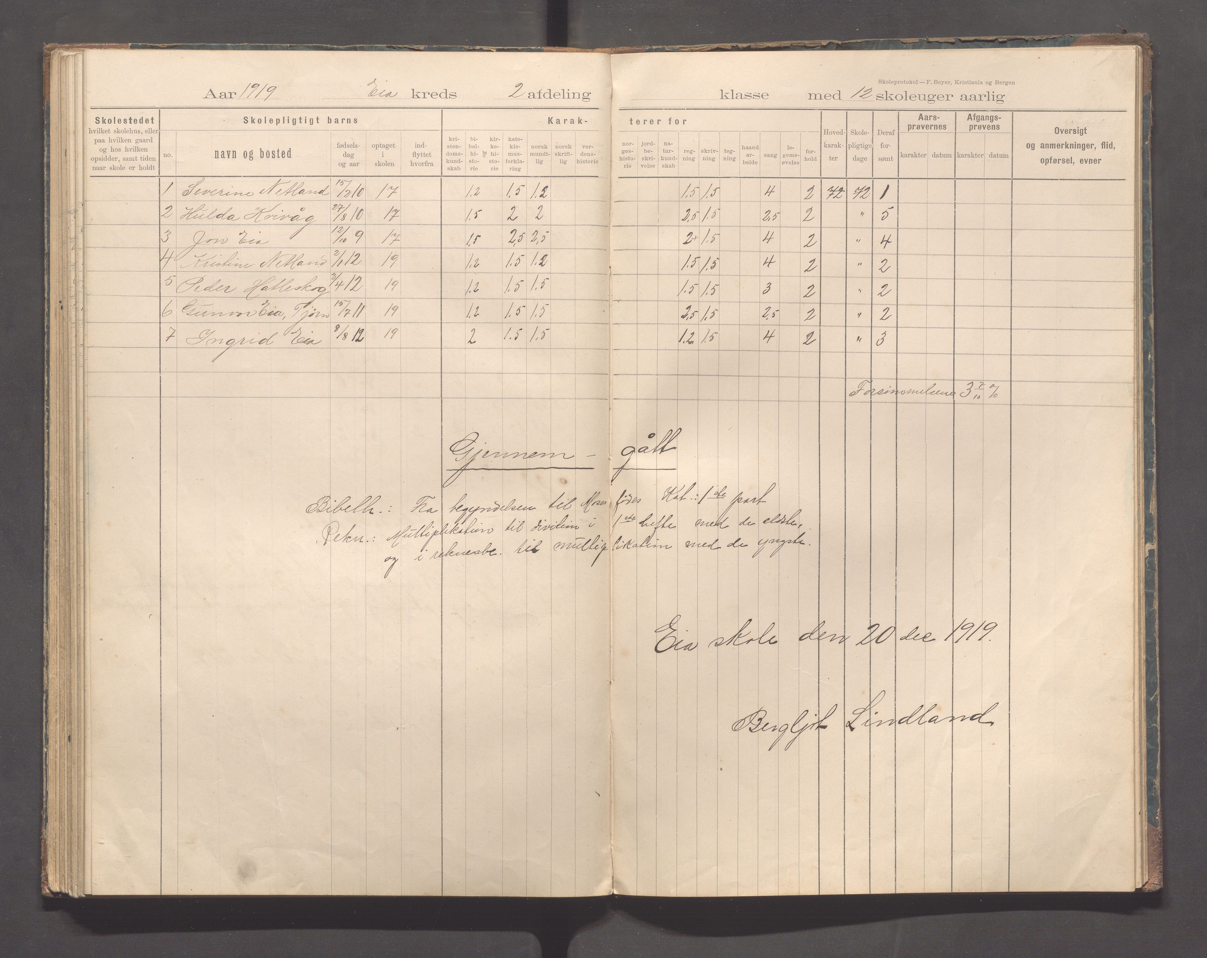 Sokndal kommune- Eia skole, IKAR/K-101148/H/L0001: Skoleprotokoll - Eia, Refsland, Tellnes, 1894-1919, p. 74