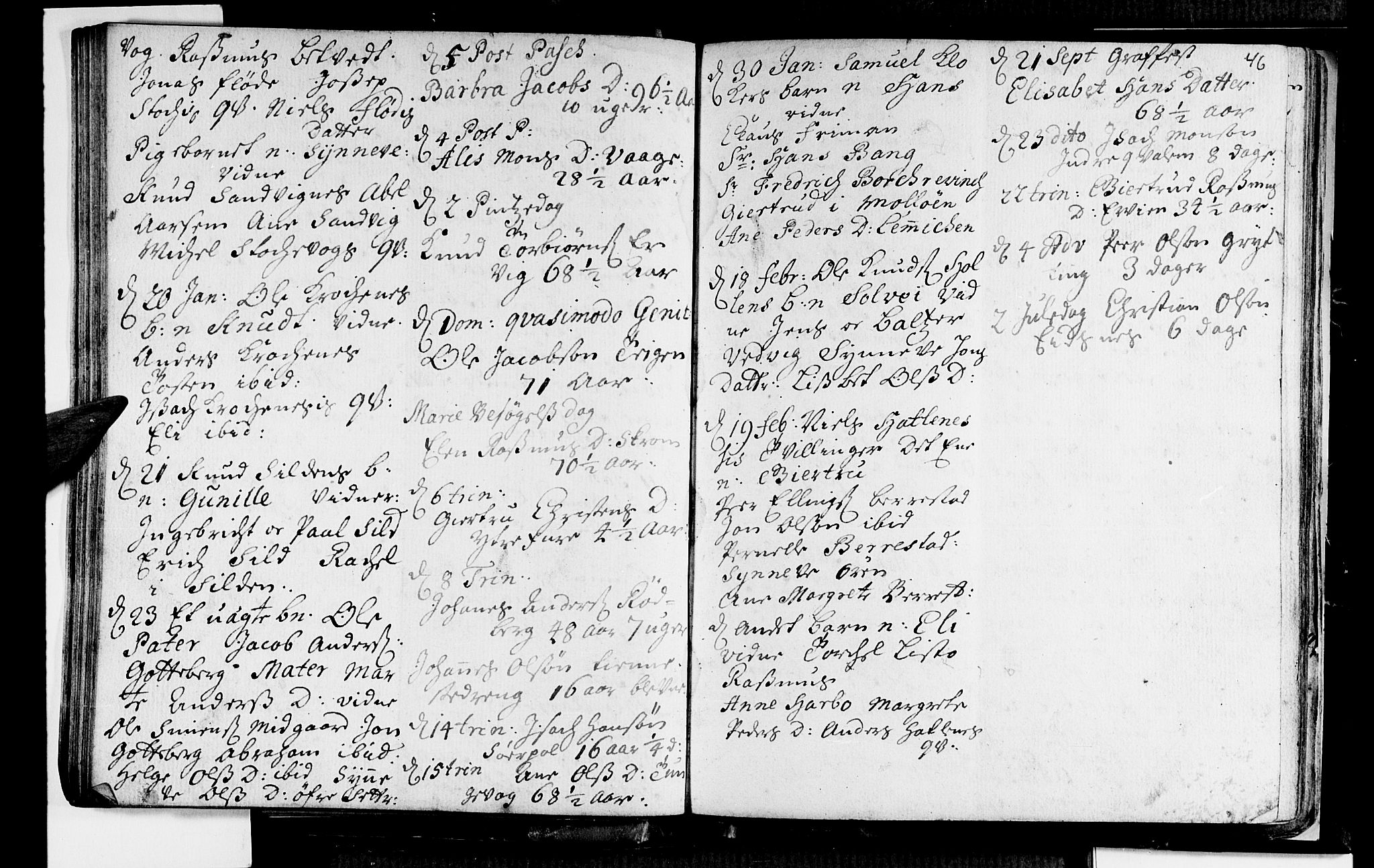 Selje sokneprestembete, SAB/A-99938/H/Ha/Haa/Haaa: Parish register (official) no. A 2, 1704-1715, p. 46