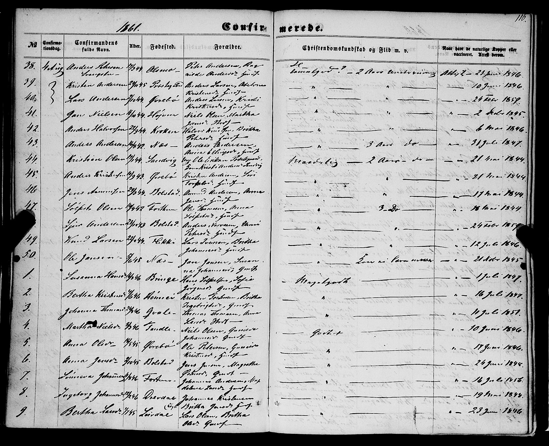 Luster sokneprestembete, SAB/A-81101/H/Haa/Haaa/L0008: Parish register (official) no. A 8, 1860-1870, p. 116