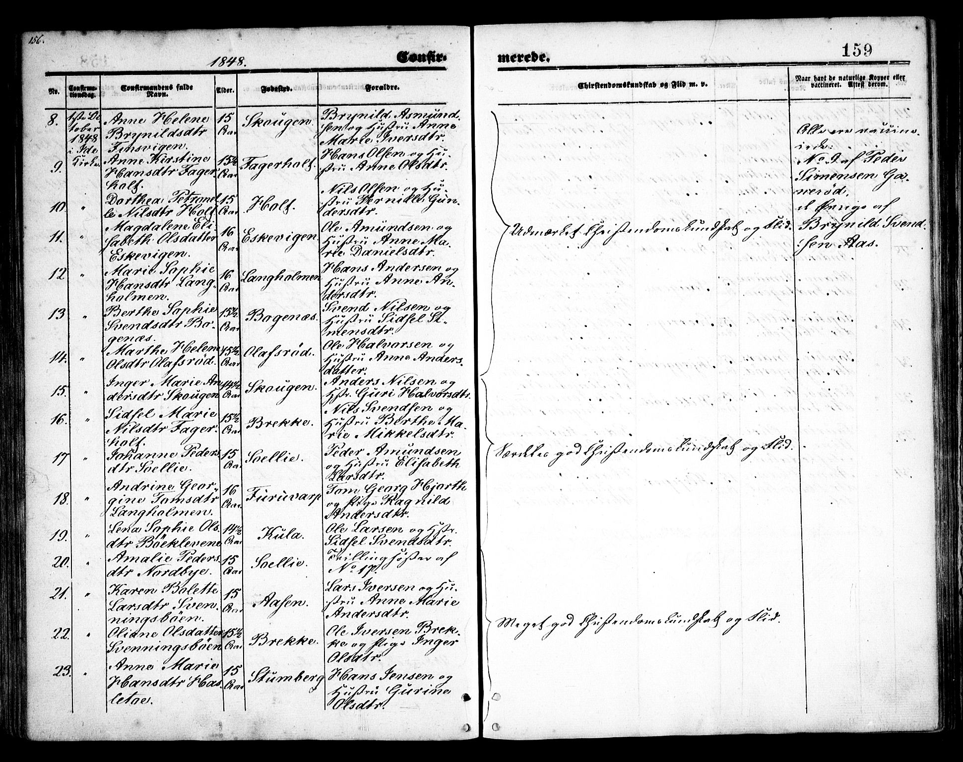 Idd prestekontor Kirkebøker, SAO/A-10911/F/Fc/L0004a: Parish register (official) no. III 4A, 1848-1860, p. 159