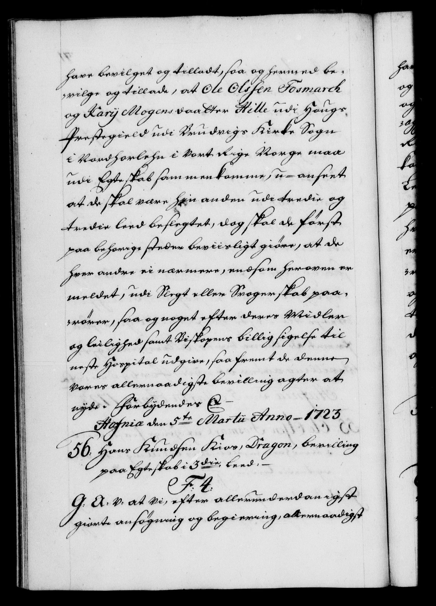 Danske Kanselli 1572-1799, AV/RA-EA-3023/F/Fc/Fca/Fcaa/L0024: Norske registre, 1723-1725, p. 71b