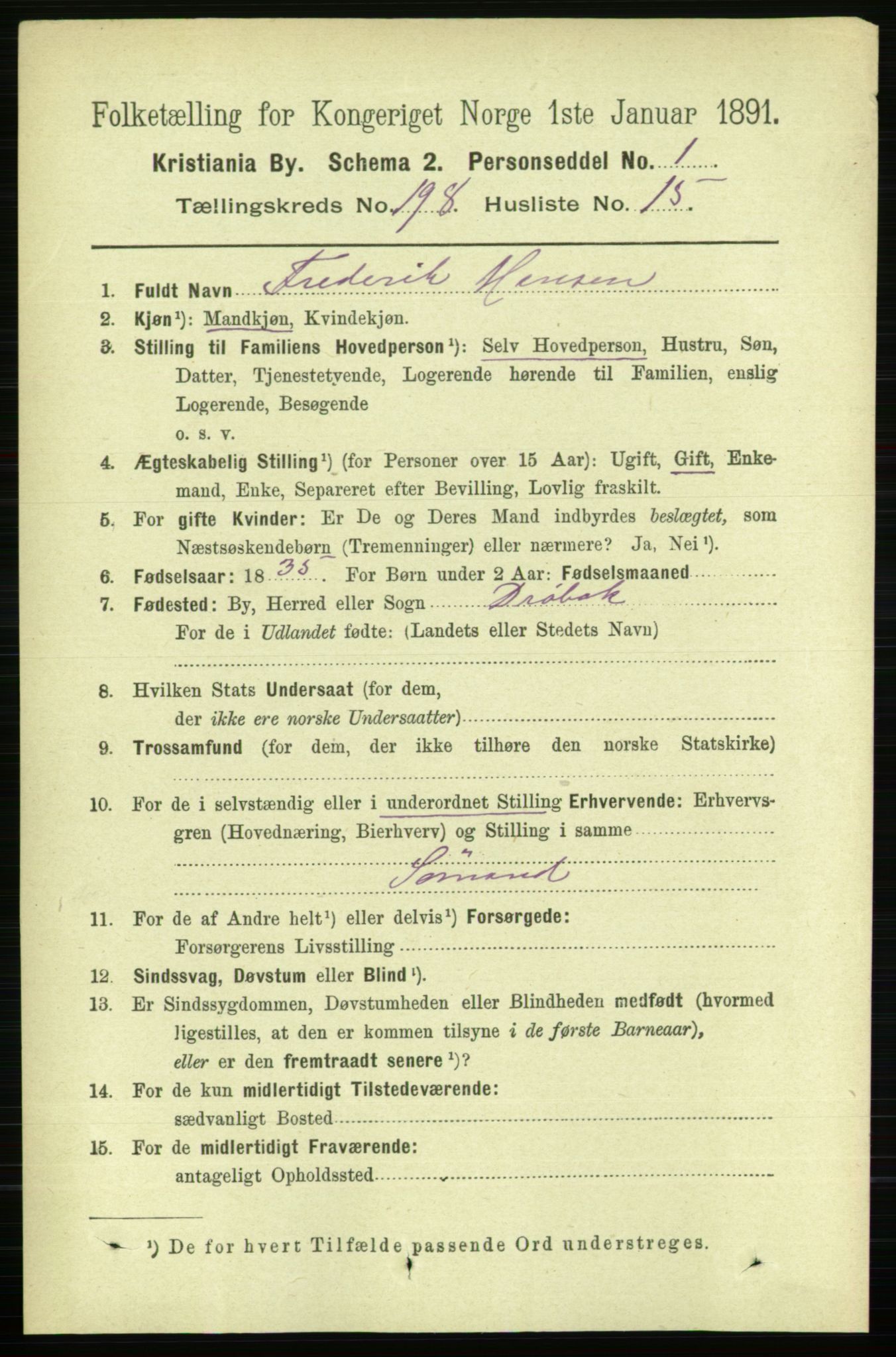 RA, 1891 census for 0301 Kristiania, 1891, p. 119508