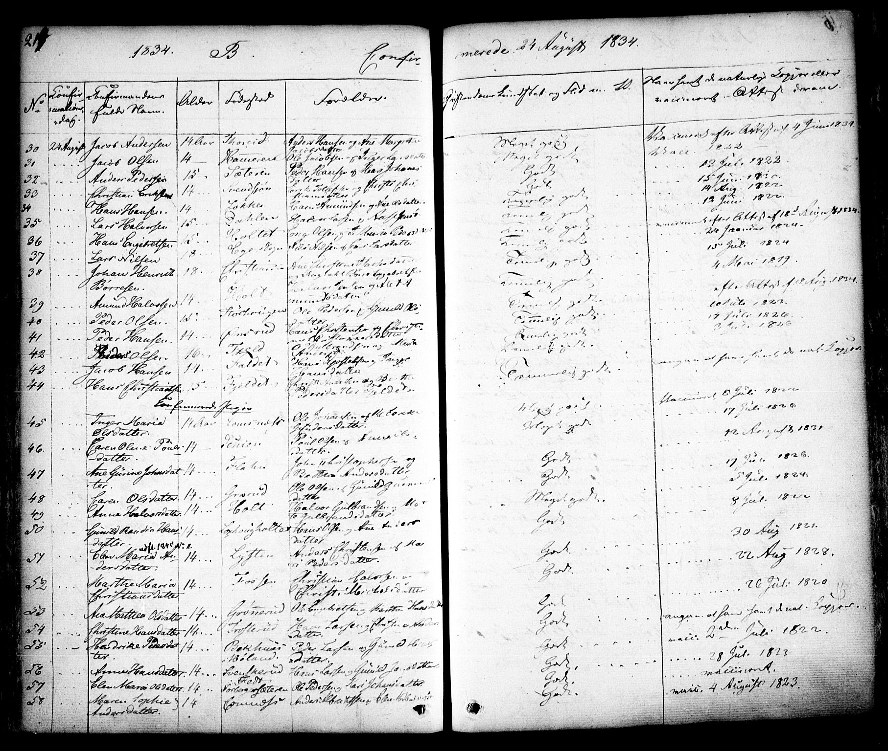 Aurskog prestekontor Kirkebøker, SAO/A-10304a/F/Fa/L0006: Parish register (official) no. I 6, 1829-1853, p. 214