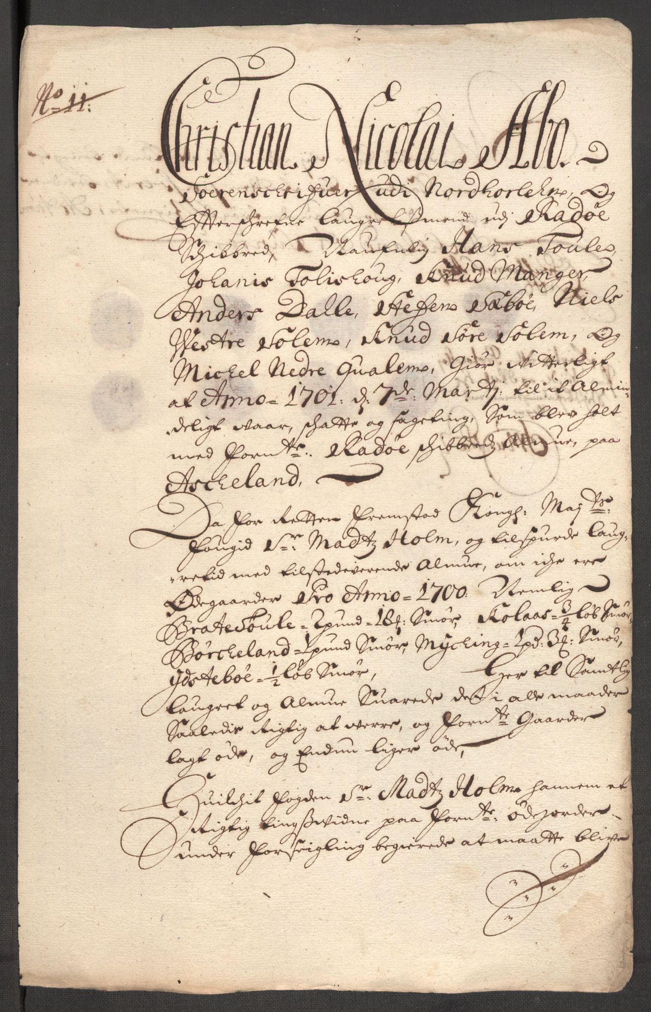 Rentekammeret inntil 1814, Reviderte regnskaper, Fogderegnskap, RA/EA-4092/R51/L3185: Fogderegnskap Nordhordland og Voss, 1700-1701, p. 176