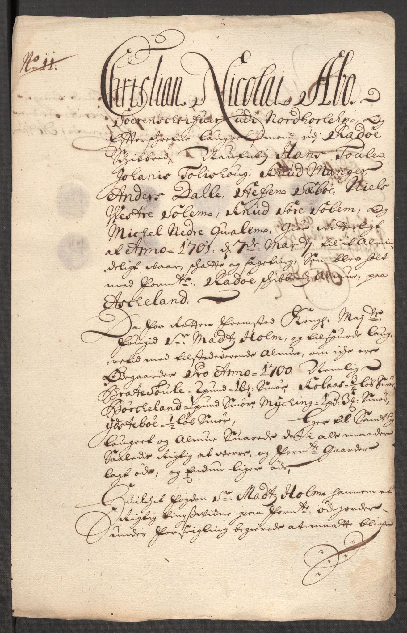Rentekammeret inntil 1814, Reviderte regnskaper, Fogderegnskap, AV/RA-EA-4092/R51/L3185: Fogderegnskap Nordhordland og Voss, 1700-1701, p. 176