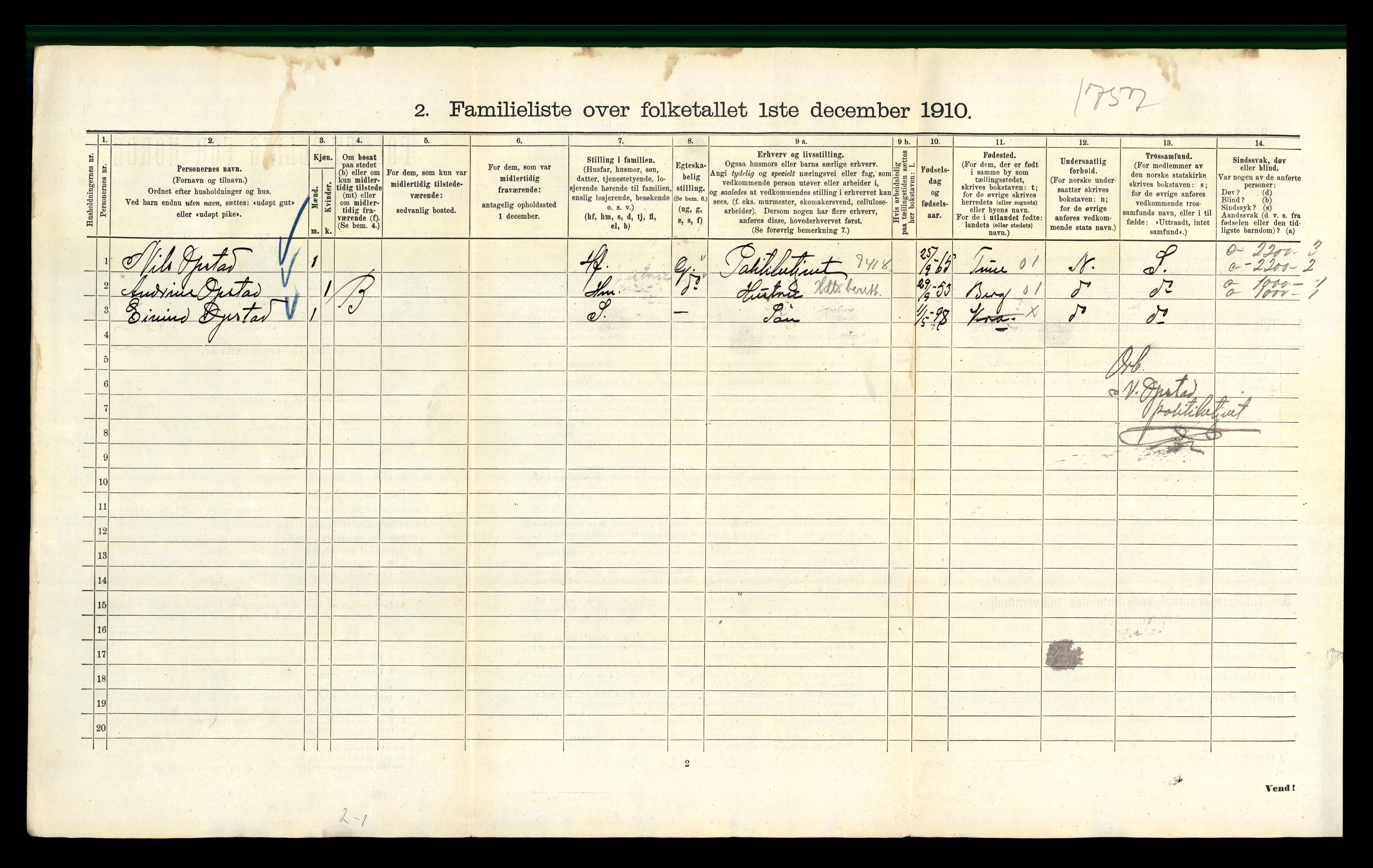 RA, 1910 census for Kristiania, 1910, p. 72142