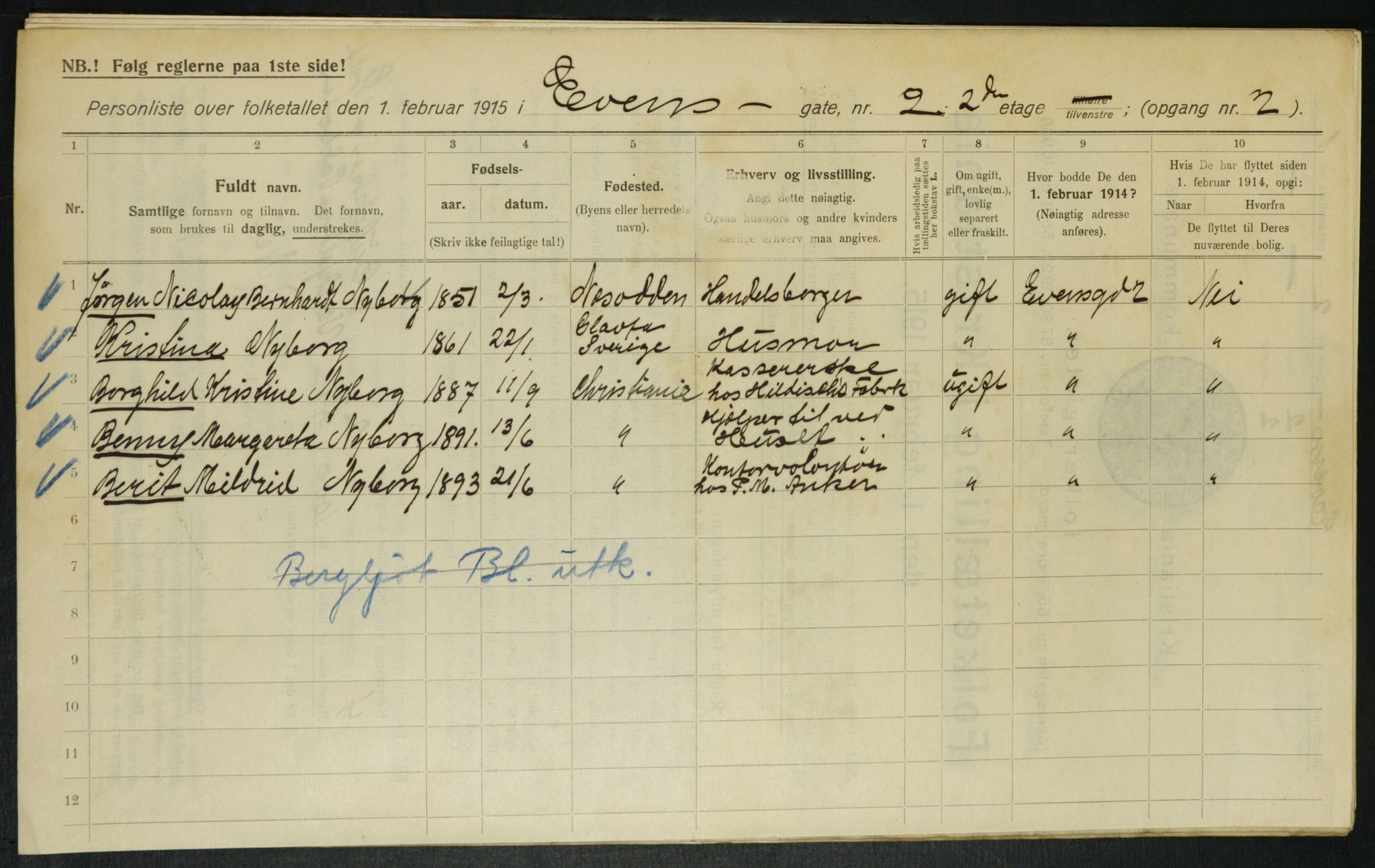 OBA, Municipal Census 1915 for Kristiania, 1915, p. 22442