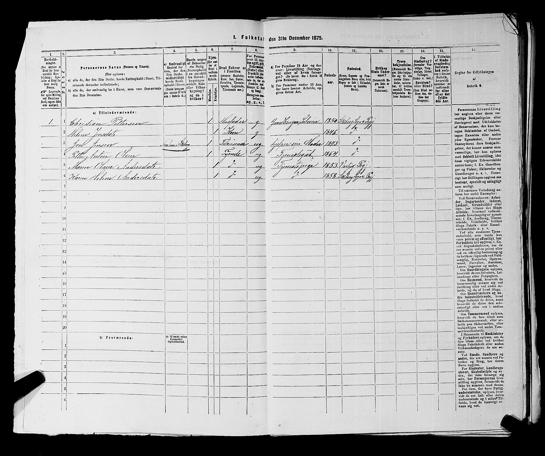 RA, 1875 census for 0115P Skjeberg, 1875, p. 712