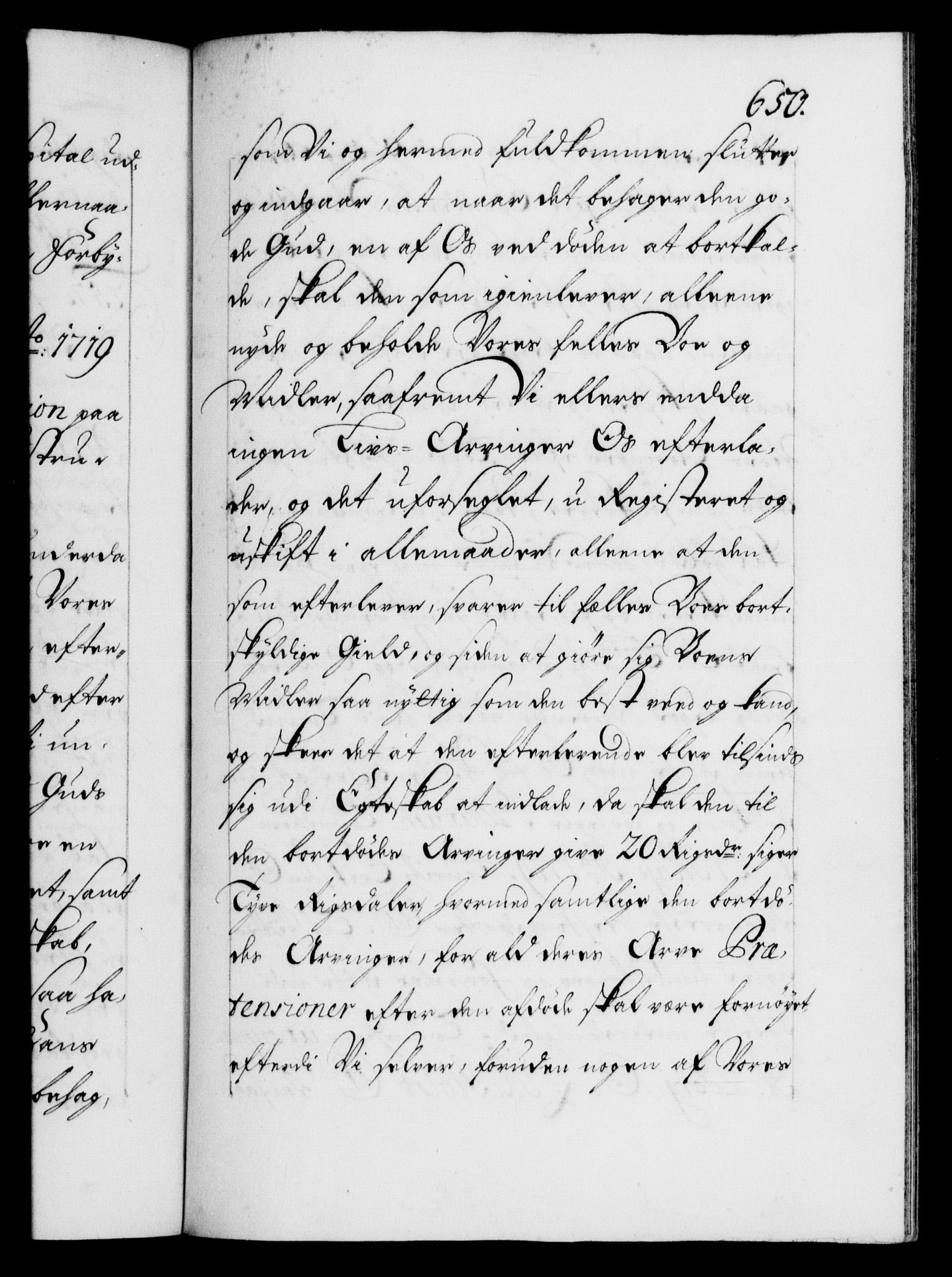 Danske Kanselli 1572-1799, AV/RA-EA-3023/F/Fc/Fca/Fcaa/L0022: Norske registre, 1716-1719, p. 650a