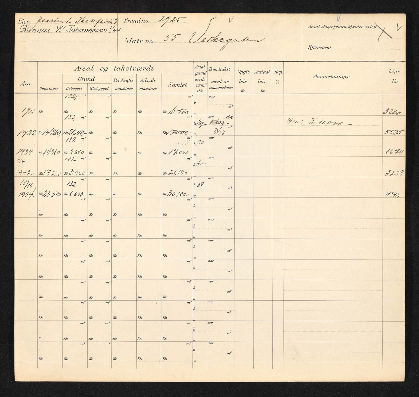 Stavanger kommune. Skattetakstvesenet, BYST/A-0440/F/Fa/Faa/L0045/0002: Skattetakstkort / Verksgata 58 - Verven 34