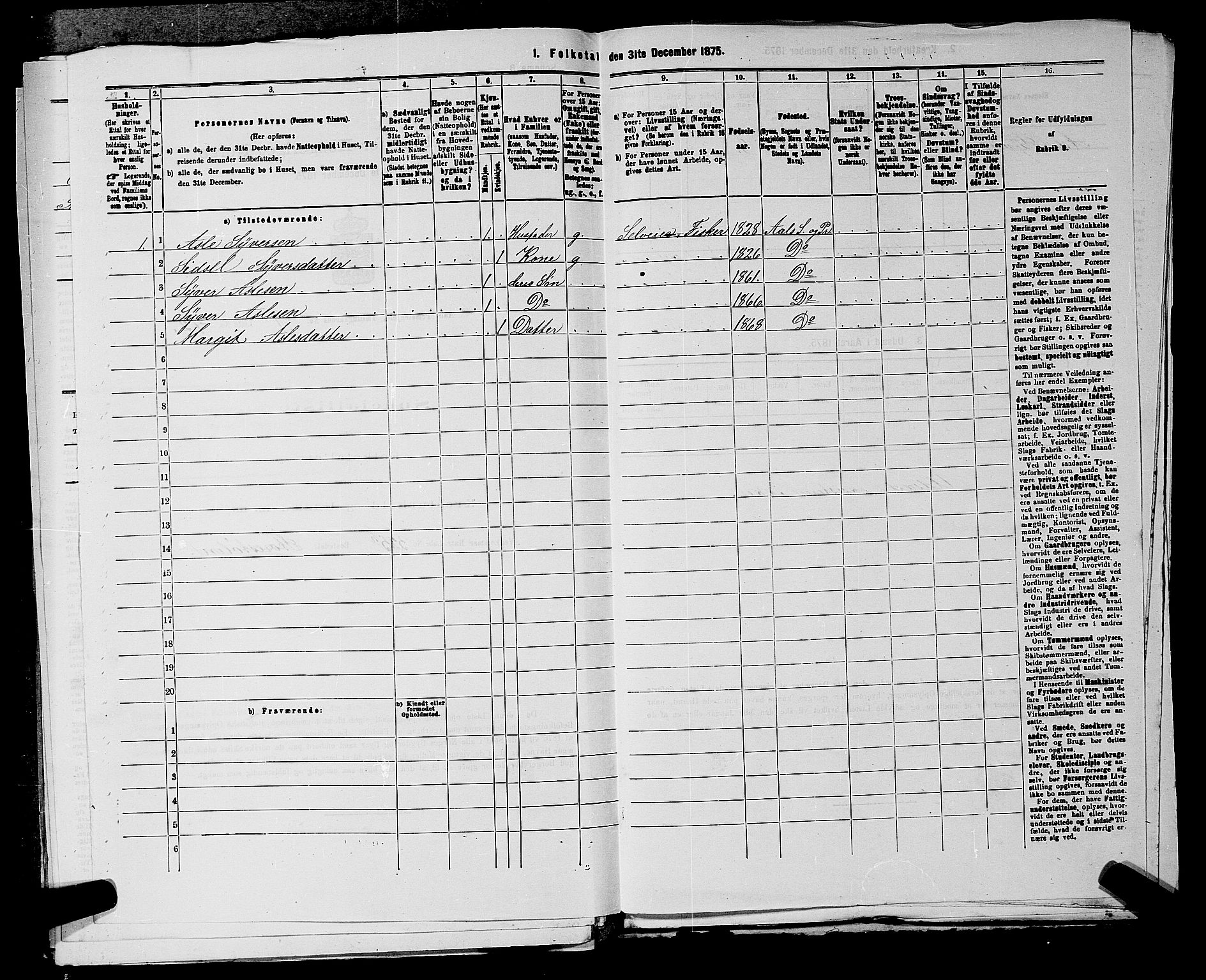 SAKO, 1875 census for 0619P Ål, 1875, p. 1182