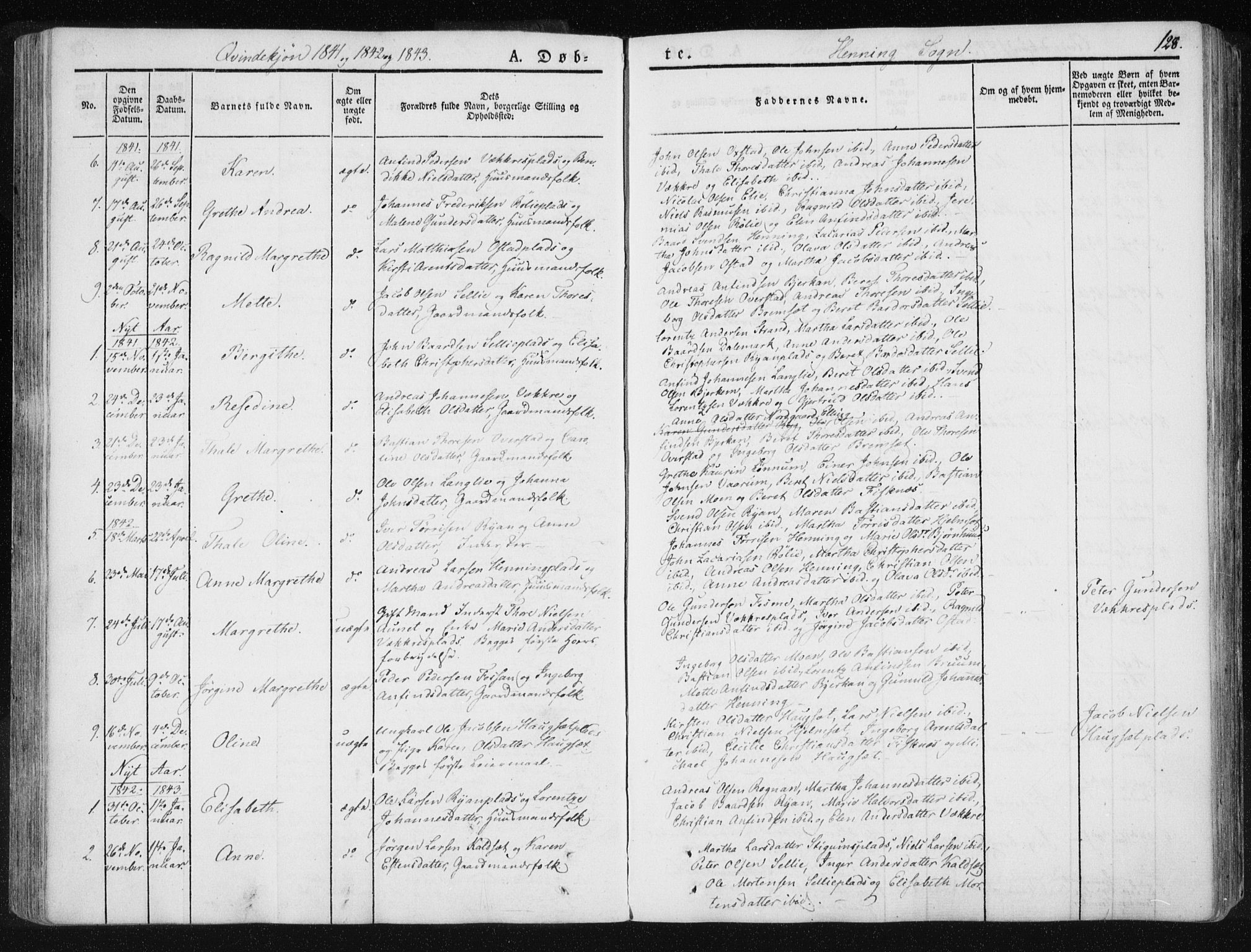 Ministerialprotokoller, klokkerbøker og fødselsregistre - Nord-Trøndelag, SAT/A-1458/735/L0339: Parish register (official) no. 735A06 /3, 1836-1848, p. 128