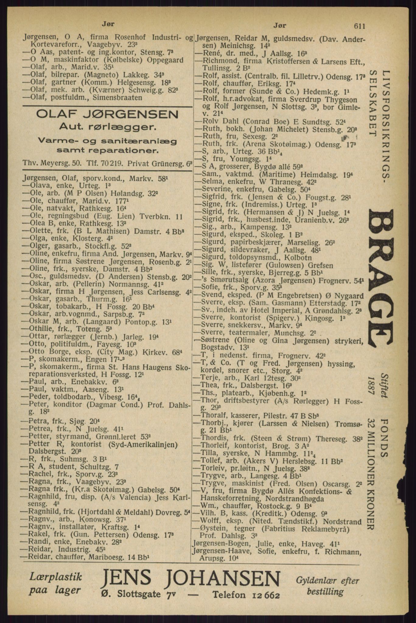 Kristiania/Oslo adressebok, PUBL/-, 1927, p. 611