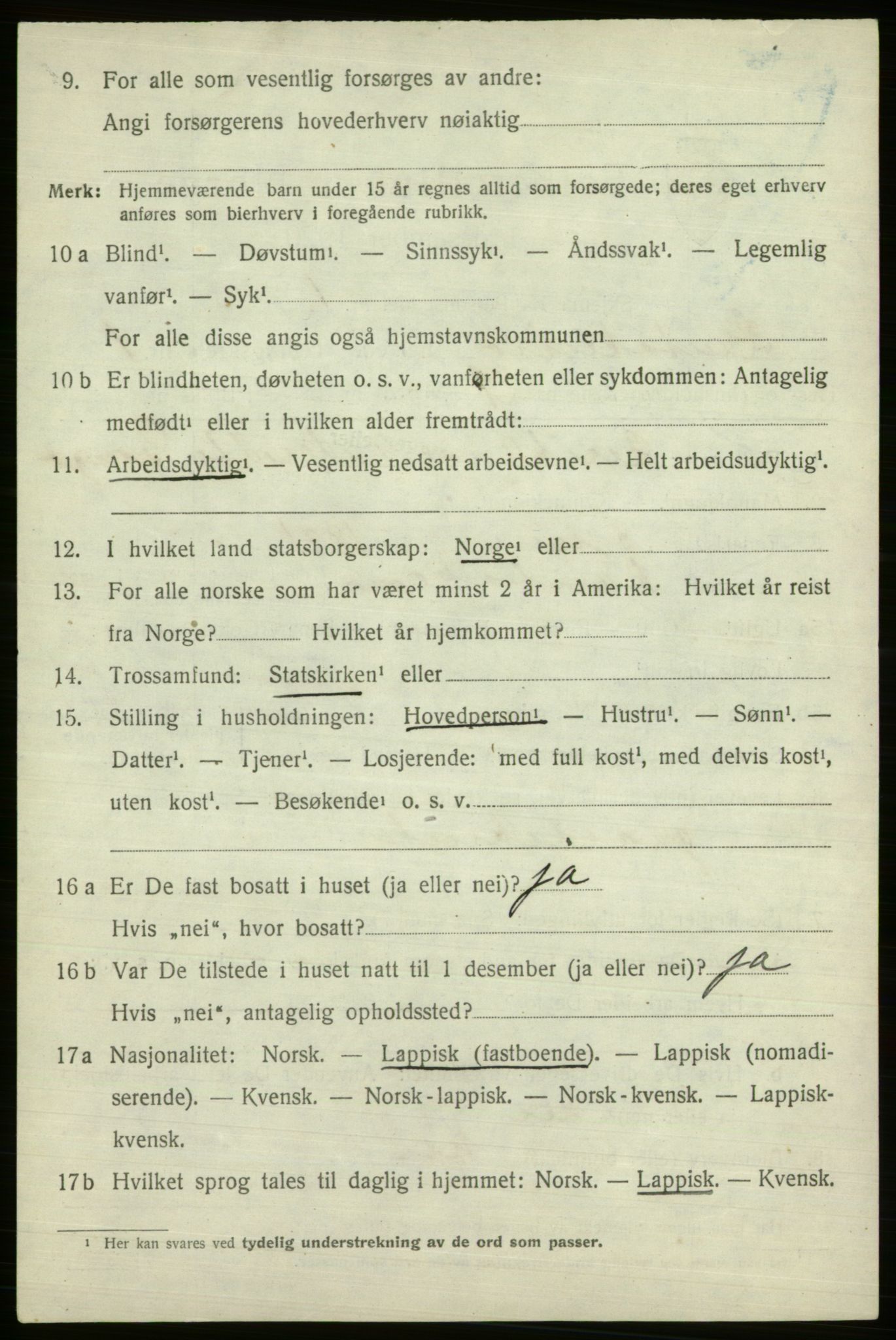 SATØ, 1920 census for Kautokeino, 1920, p. 1874