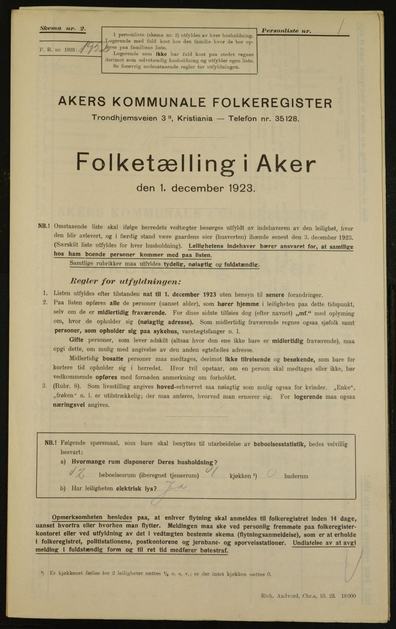 , Municipal Census 1923 for Aker, 1923, p. 34895