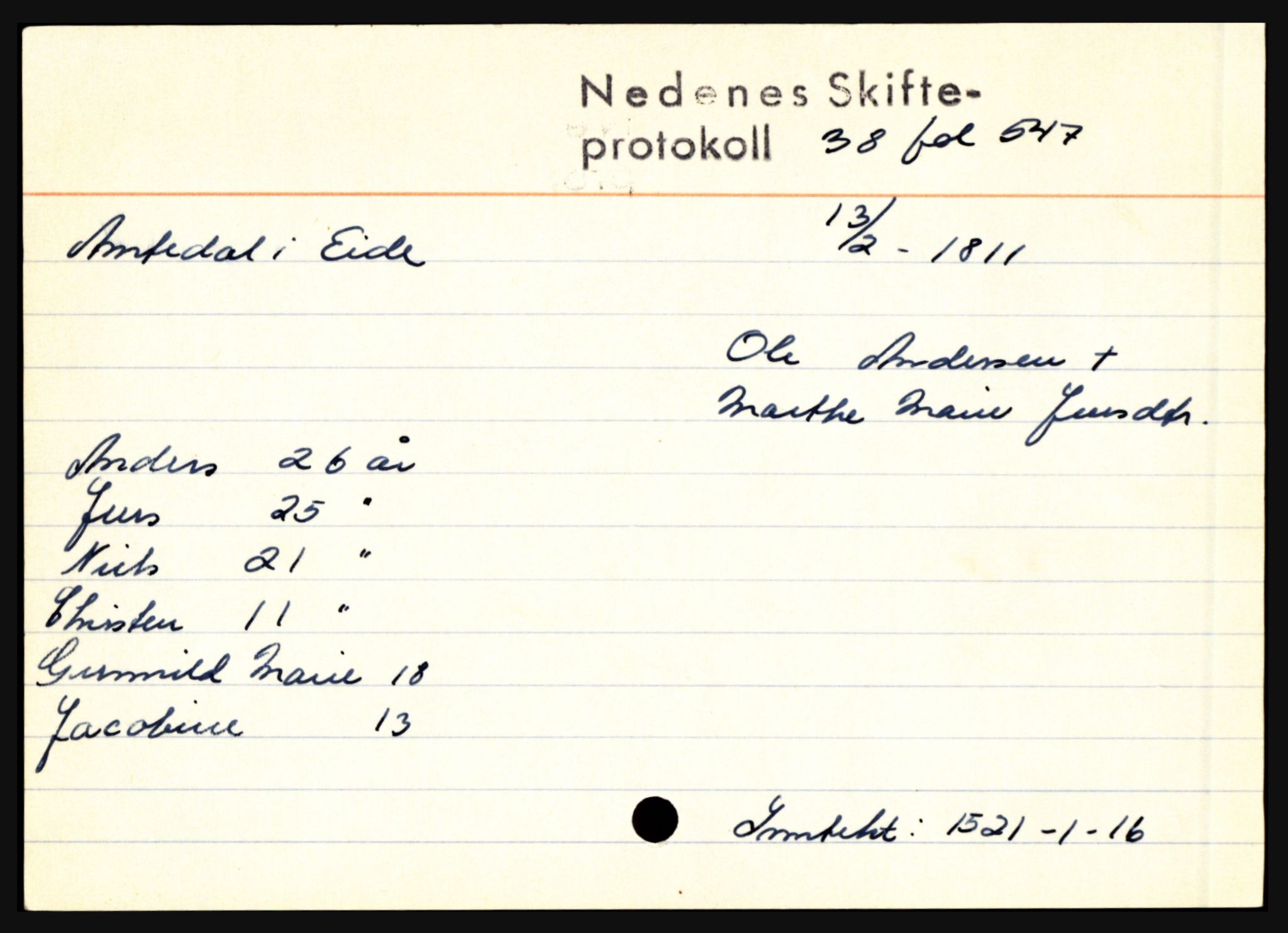 Nedenes sorenskriveri før 1824, AV/SAK-1221-0007/H, p. 277