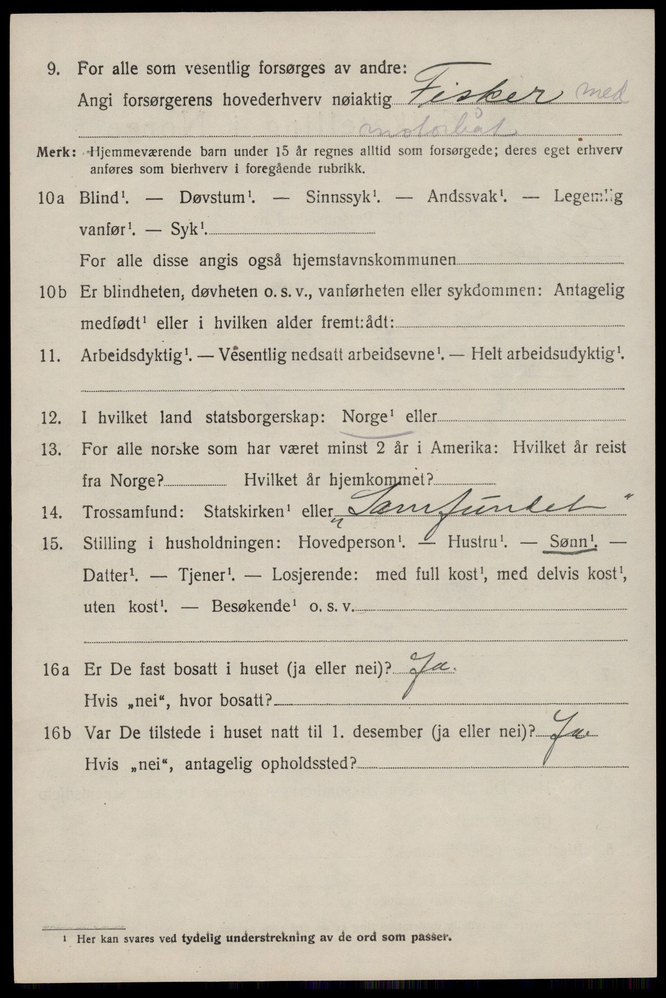 SAST, 1920 census for Eigersund, 1920, p. 2310