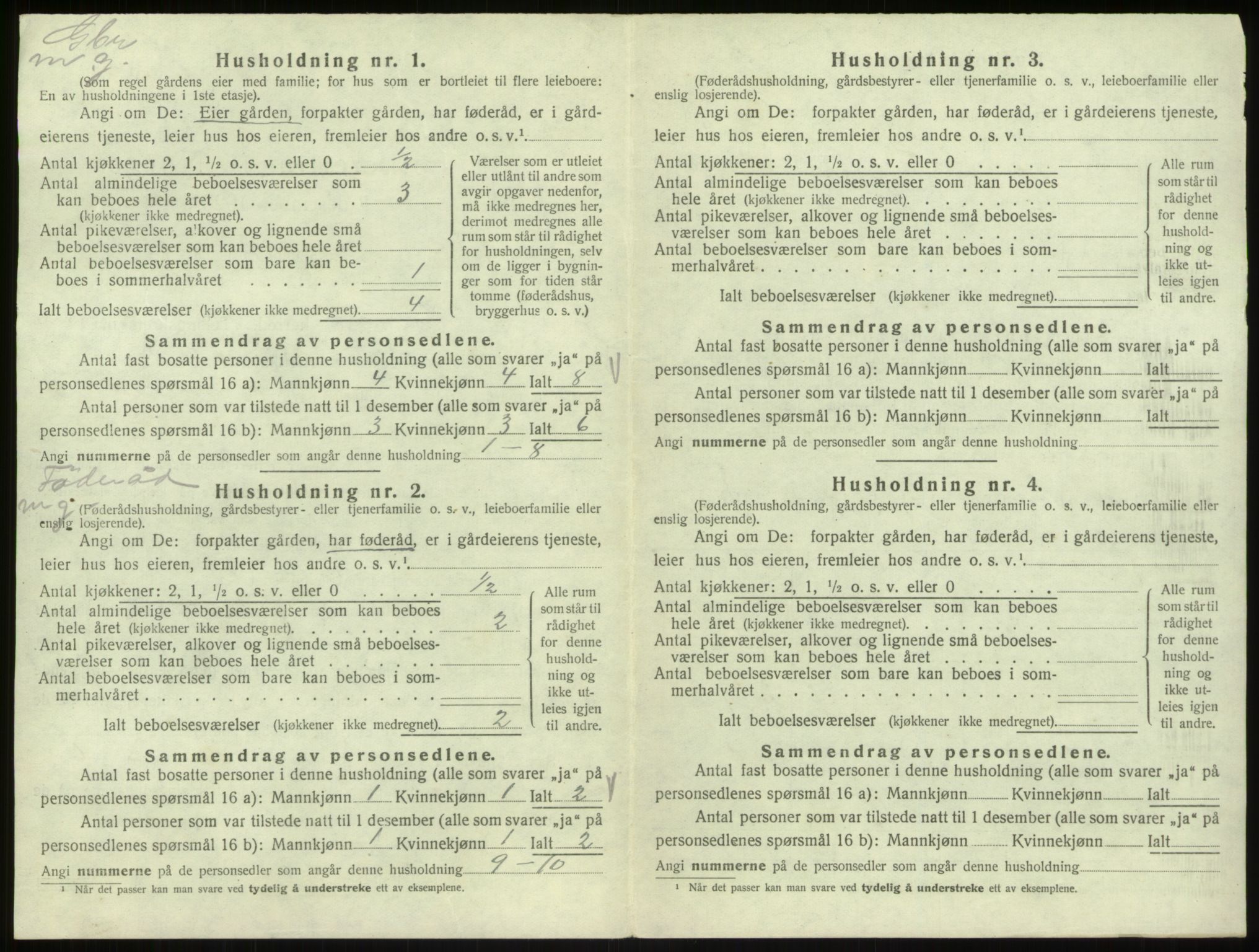 SAB, 1920 census for Hosanger, 1920, p. 827