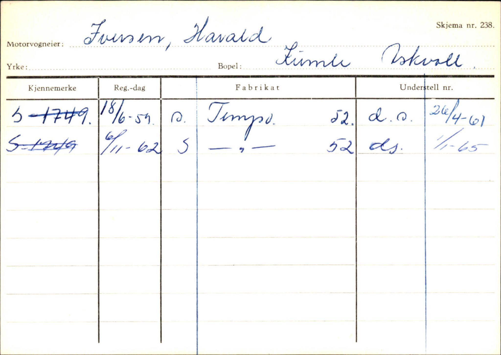 Statens vegvesen, Sogn og Fjordane vegkontor, AV/SAB-A-5301/4/F/L0132: Eigarregister Askvoll A-Å. Balestrand A-Å, 1945-1975, p. 662