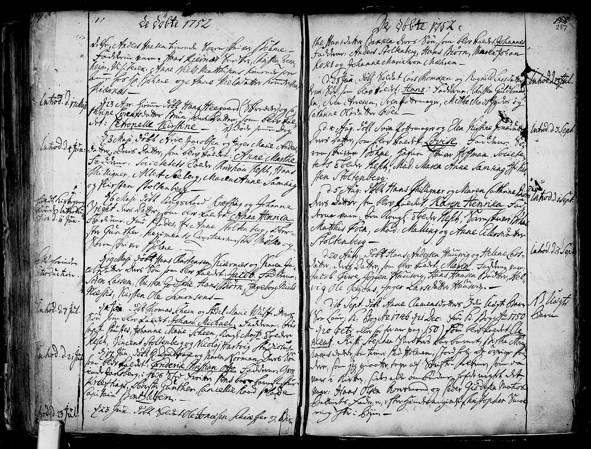 Tønsberg kirkebøker, SAKO/A-330/F/Fa/L0001: Parish register (official) no. I 1, 1688-1760, p. 256-257