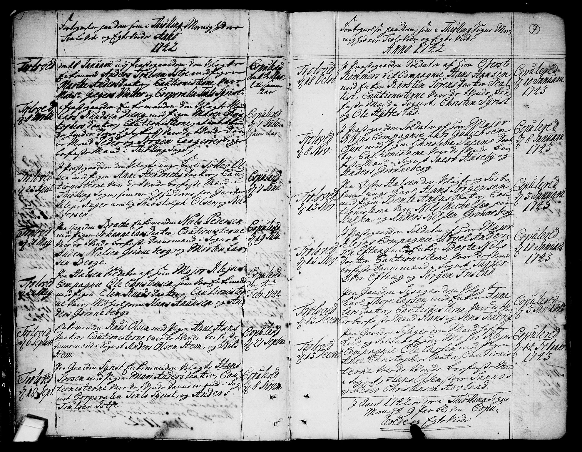 Tjølling kirkebøker, AV/SAKO-A-60/F/Fa/L0003: Parish register (official) no. 3, 1735-1778, p. 7