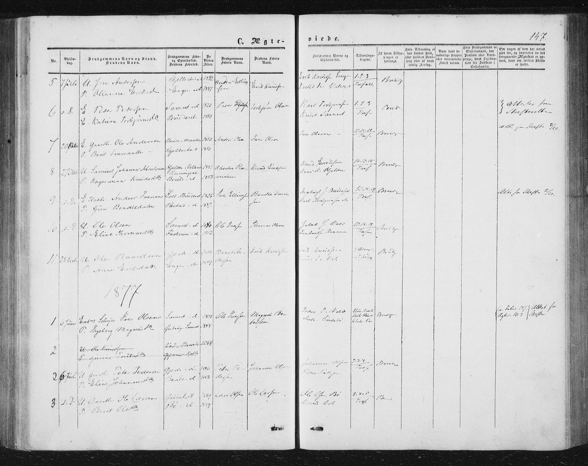 Ministerialprotokoller, klokkerbøker og fødselsregistre - Møre og Romsdal, AV/SAT-A-1454/543/L0562: Parish register (official) no. 543A02, 1854-1884, p. 147