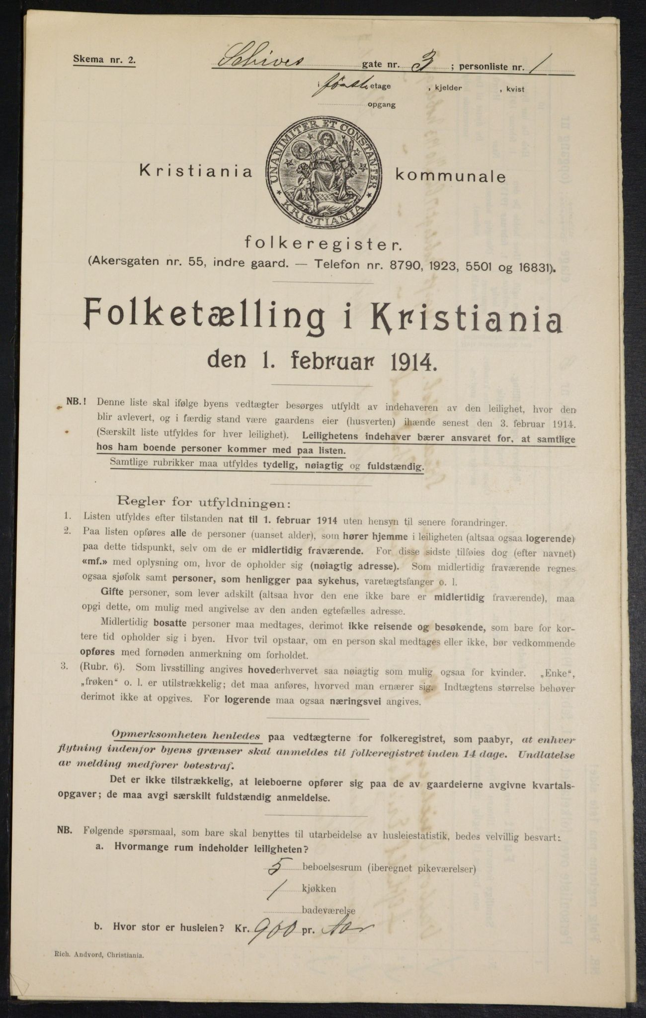 OBA, Municipal Census 1914 for Kristiania, 1914, p. 89375