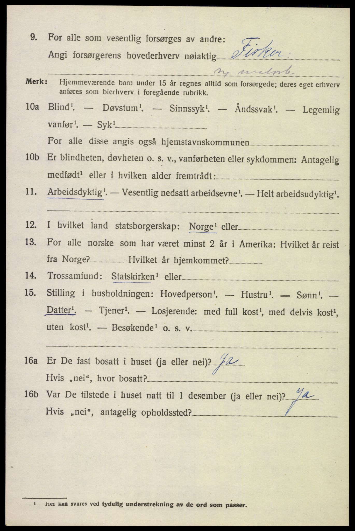 SAK, 1920 census for Søgne, 1920, p. 1502