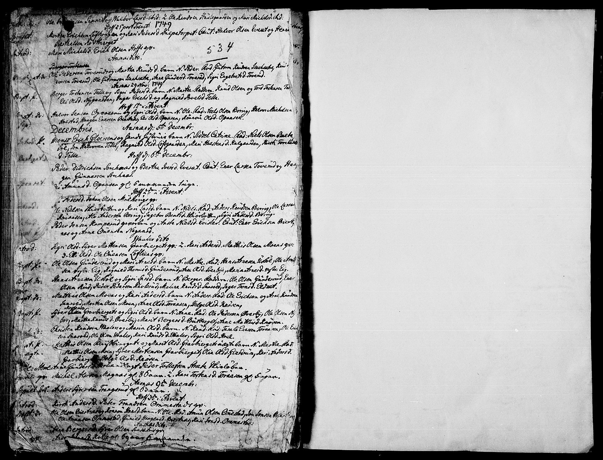 Hof prestekontor, AV/SAH-PREST-038/H/Ha/Haa/L0002: Parish register (official) no. 2, 1720-1749, p. 534-535