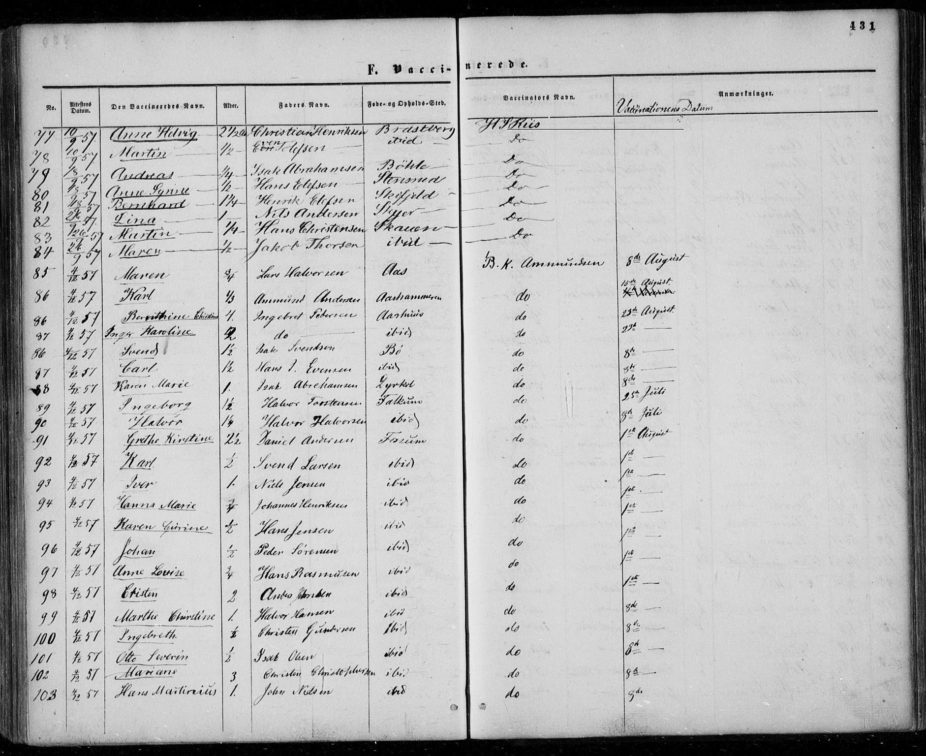 Gjerpen kirkebøker, SAKO/A-265/F/Fa/L0008b: Parish register (official) no. I 8B, 1857-1871, p. 431
