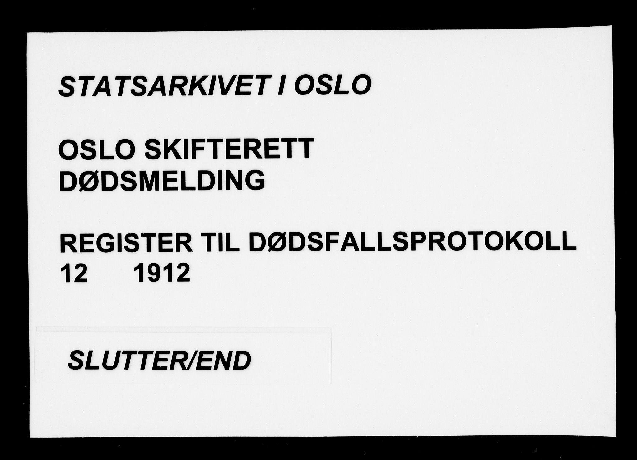 Oslo skifterett, AV/SAO-A-10383/F/Fa/Faa/L0012: Navneregister, 1912