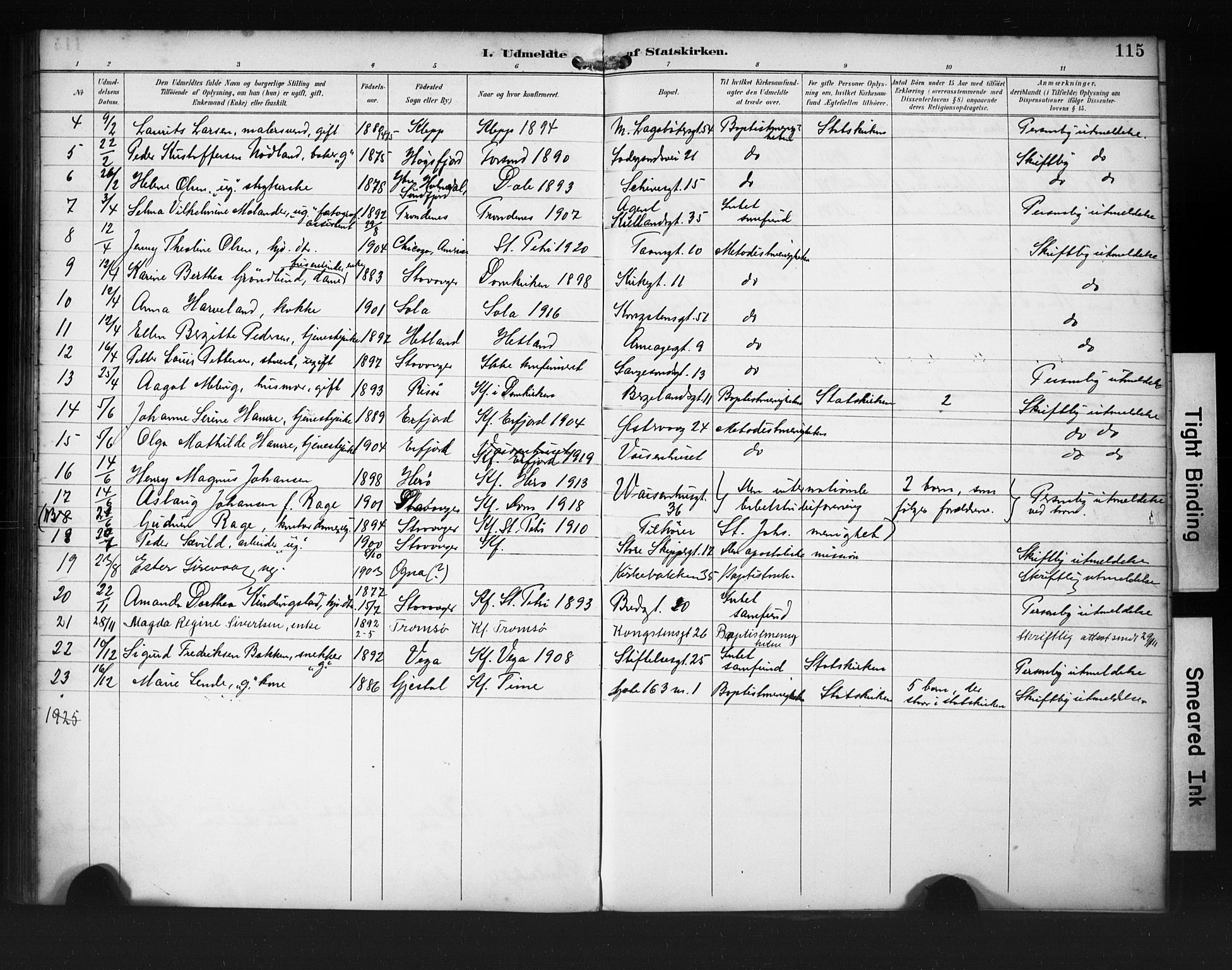 St. Petri sokneprestkontor, AV/SAST-A-101813/001/30/30BA/L0020: Parish register (official) no. A 18, 1893-1928, p. 115