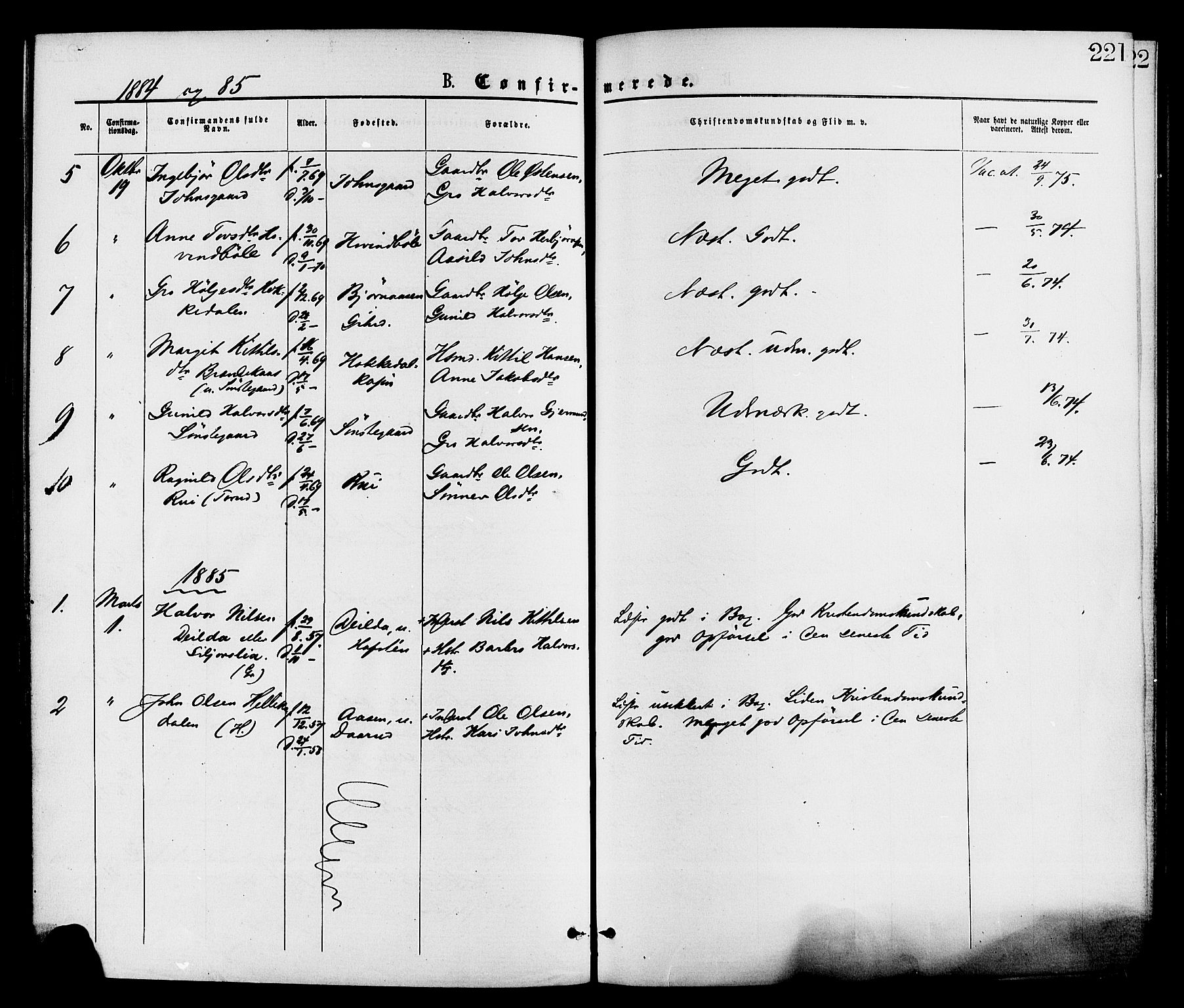 Gransherad kirkebøker, AV/SAKO-A-267/F/Fa/L0004: Parish register (official) no. I 4, 1871-1886, p. 221