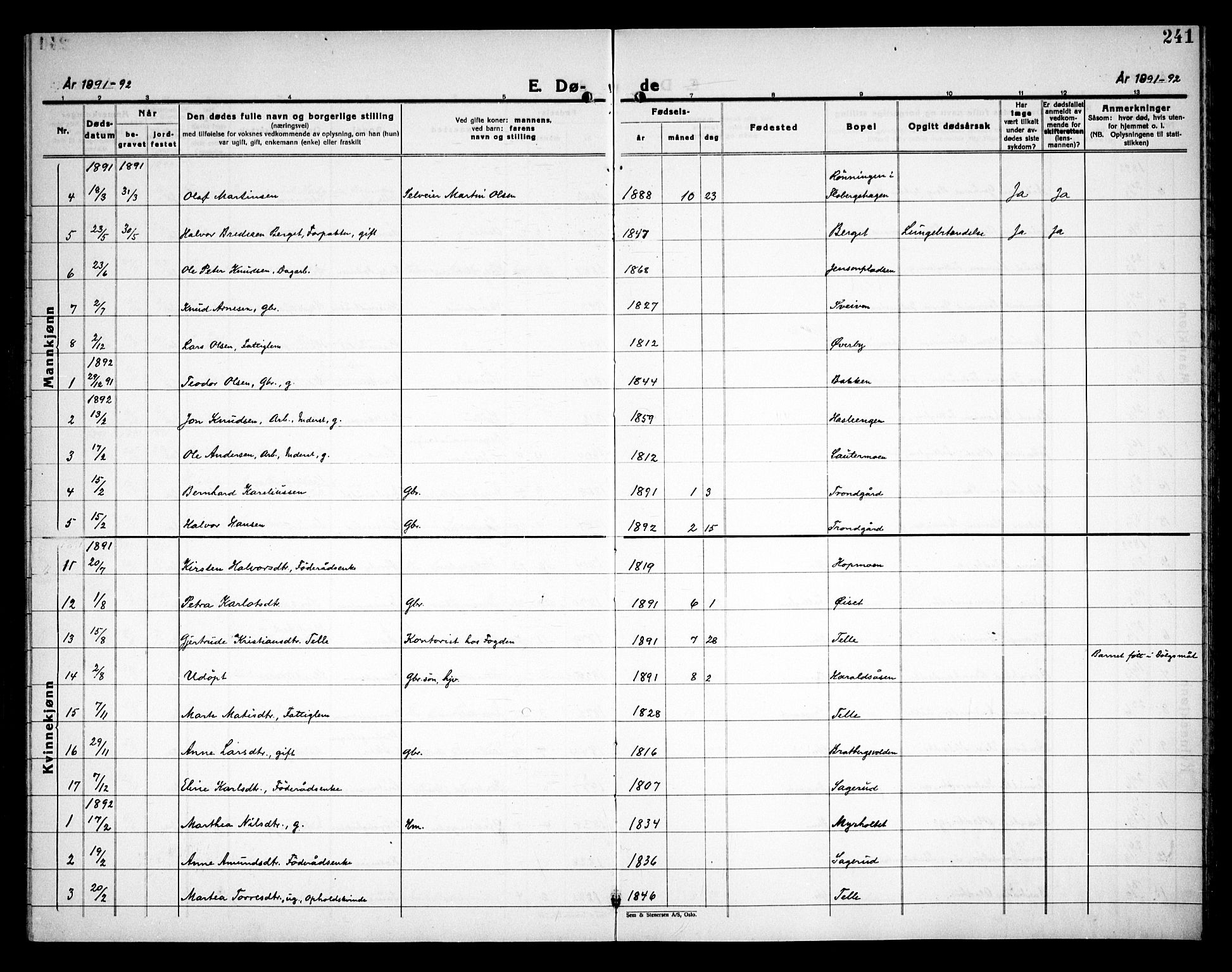 Åsnes prestekontor, SAH/PREST-042/H/Ha/Haa/L0000C: Parish register (official) no. 0A, 1890-1929, p. 241
