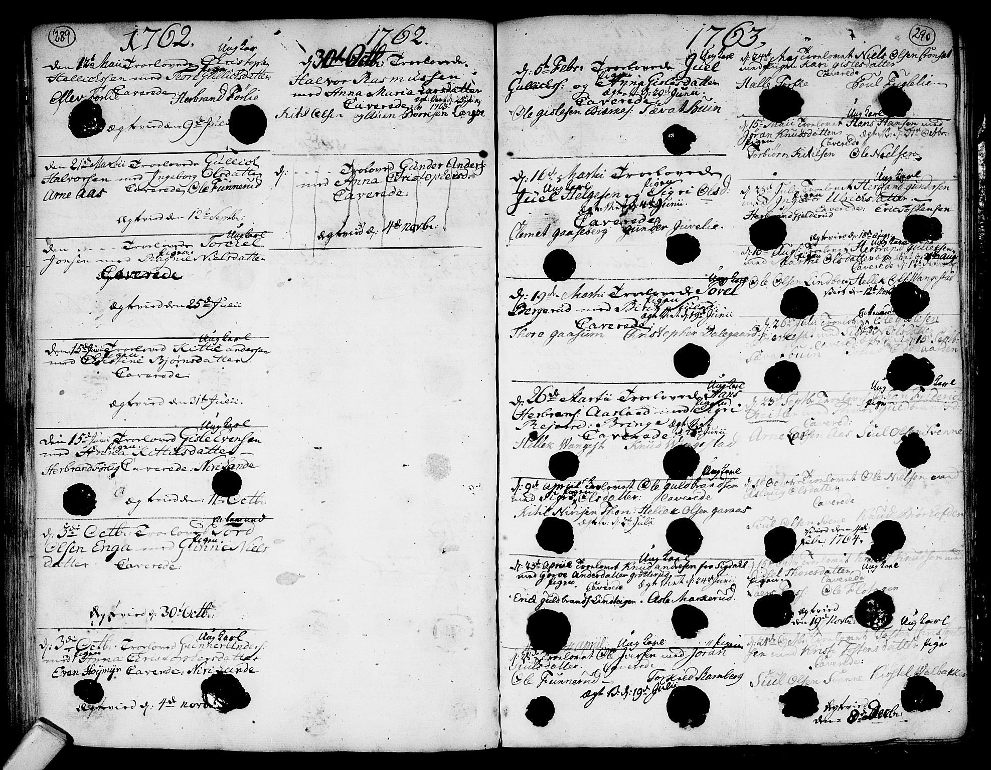 Flesberg kirkebøker, SAKO/A-18/F/Fa/L0003: Parish register (official) no. I 3, 1748-1790, p. 289-290