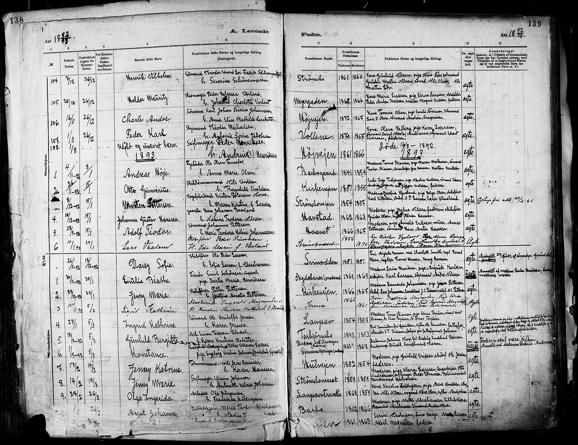 Barbu sokneprestkontor, SAK/1111-0003/F/Fa/L0002: Parish register (official) no. A 2, 1883-1898, p. 139