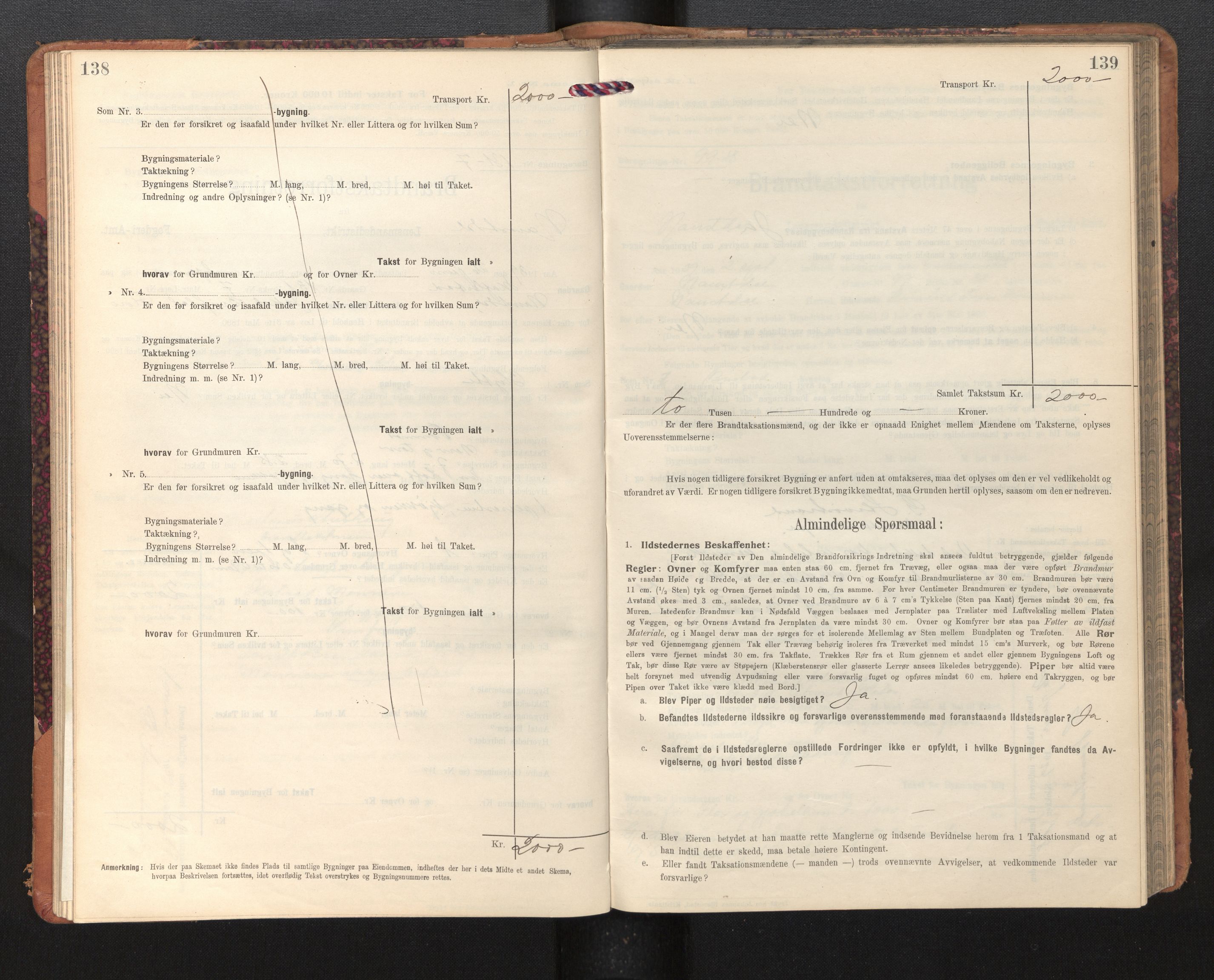 Lensmannen i Naustdal, AV/SAB-A-29501/0012/L0002: Branntakstprotokoll, skjematakst, 1911-1953, p. 138-139