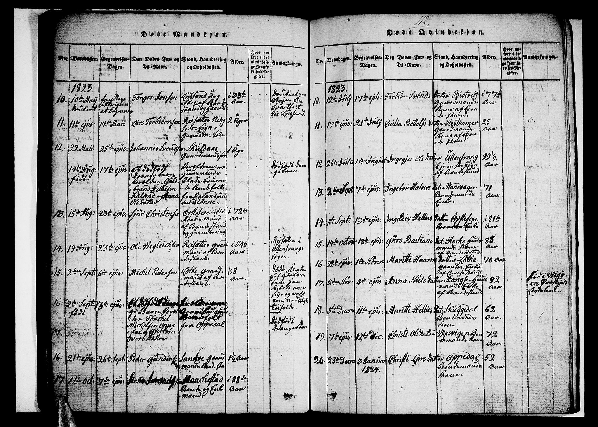 Ullensvang sokneprestembete, AV/SAB-A-78701/H/Hab: Parish register (copy) no. A 3, 1817-1825, p. 112