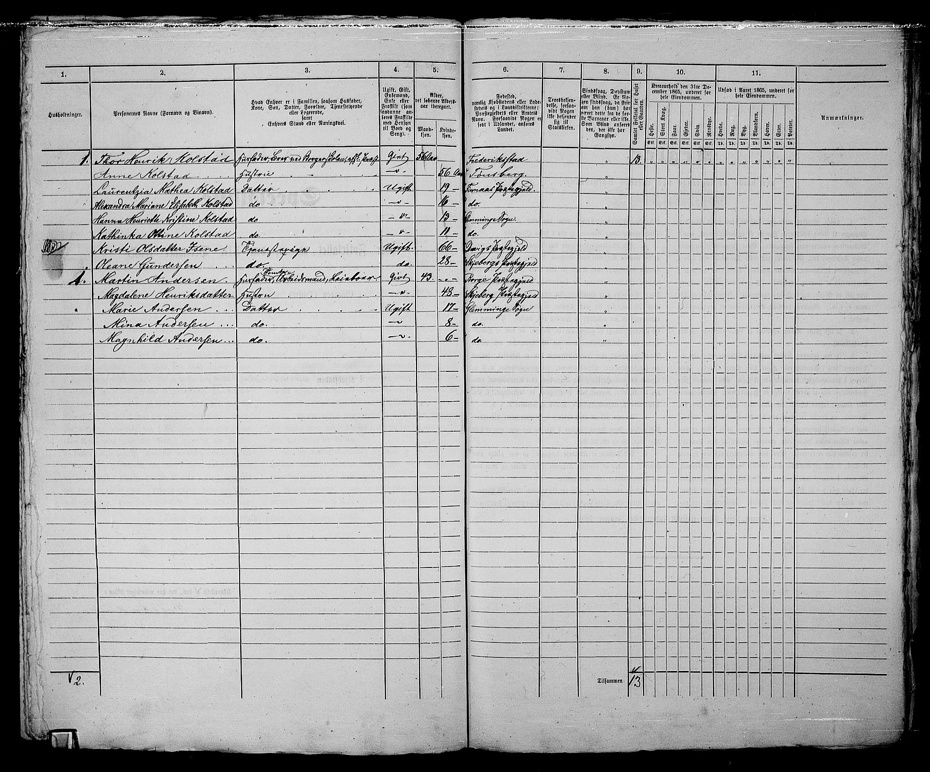 RA, 1865 census for Fredrikstad/Fredrikstad, 1865, p. 383